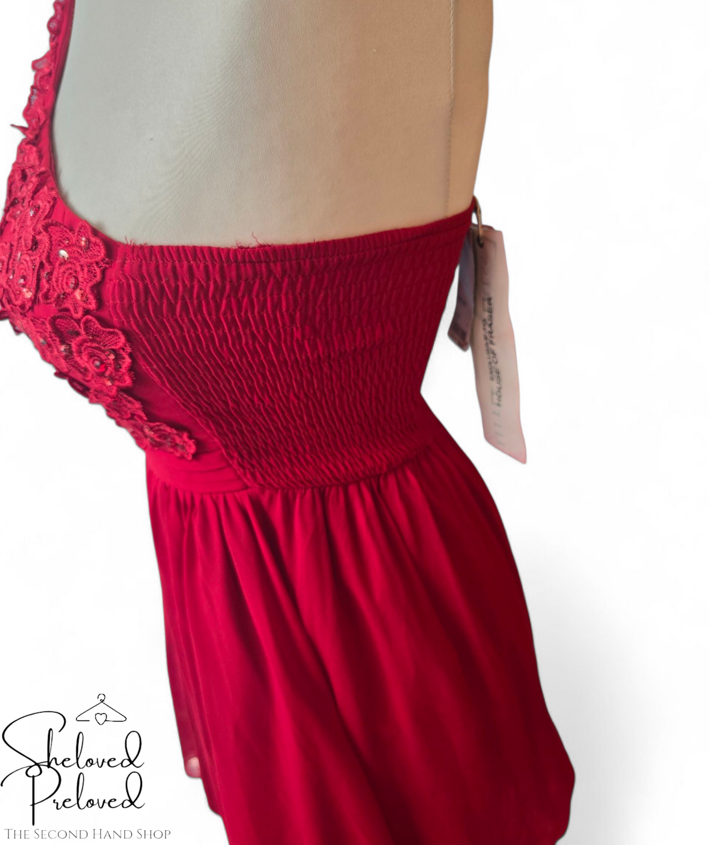 ๐น Little Mistress Red One-Shoulder Embellished Mini Dress โ Size 6 NWT