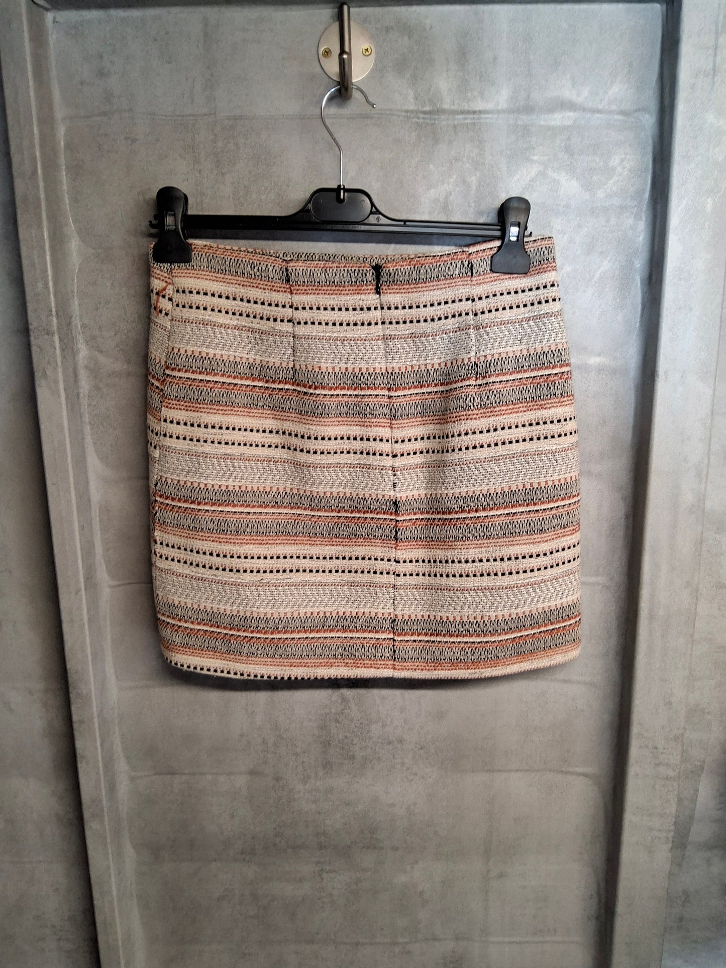 Primark Orange, Black & Beige Knit Mini Skirt β Size 10 β Lined