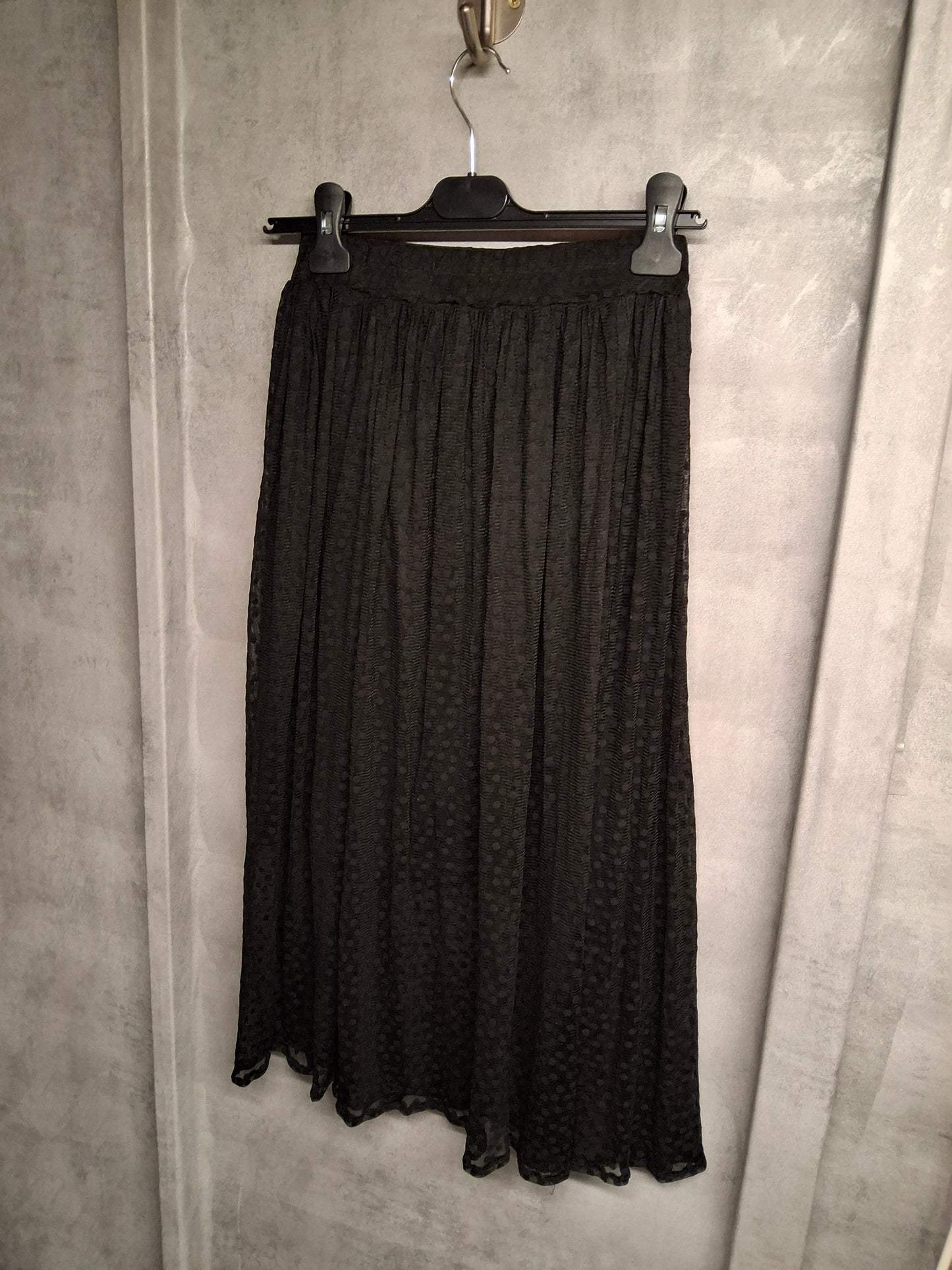 Oh My Love London Black Polka Dot Mesh Midi Skirt | Size S/M (UK size 8/10)