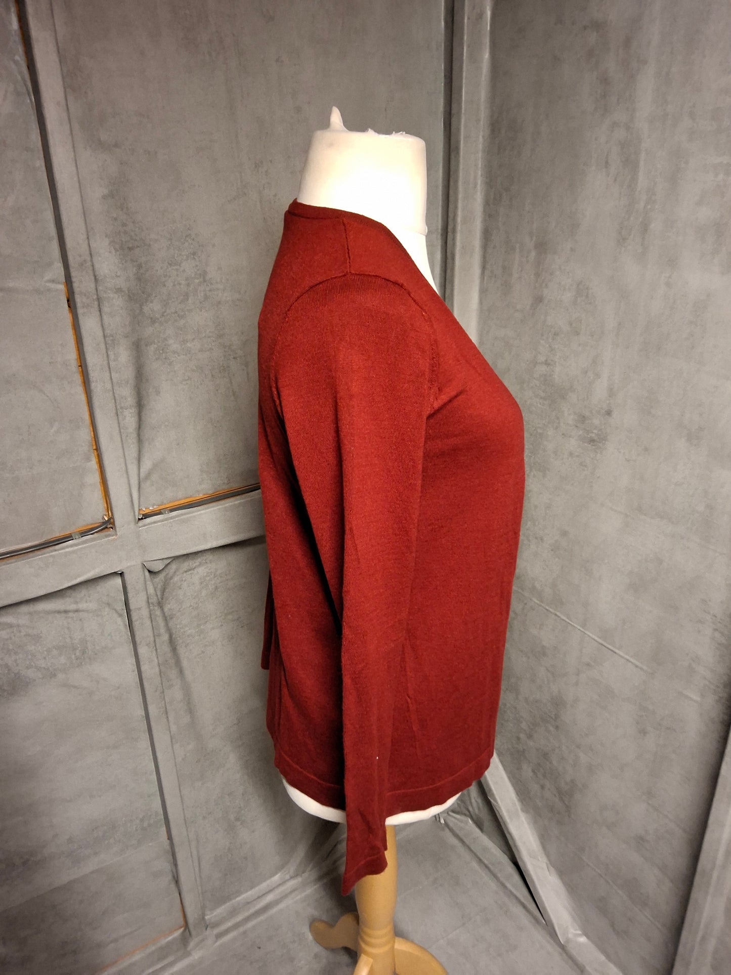 Kaffe Red Open Cardigan – Size Small (UK size 10/12)