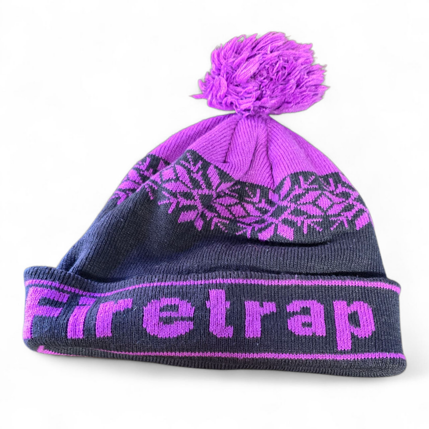 Firetrap Purple Two-Tone Winter Hat – Girls One Size Fits 5 Years+