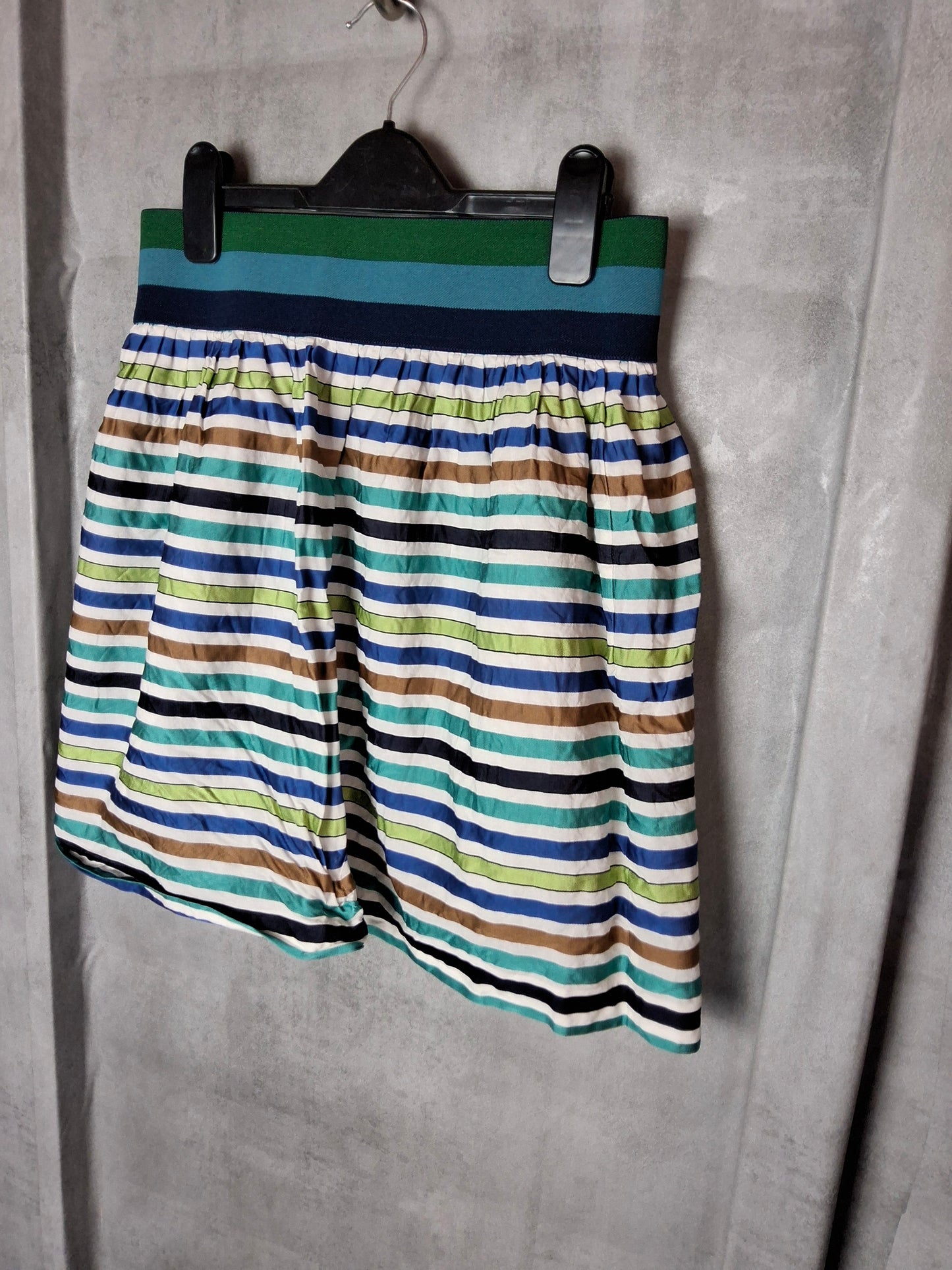 Sisley Multicolour Striped Mini Skirt β Size S (size 6/8) Lined Viscose Cotton
