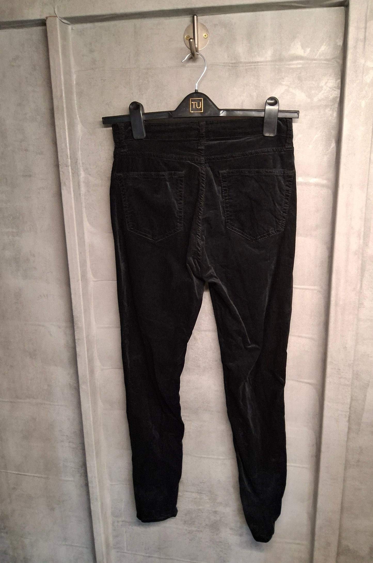 Topshop Moto Jamie Velvet Black Skinny Trousers – High Waist – W28 L32 (UK size 10)