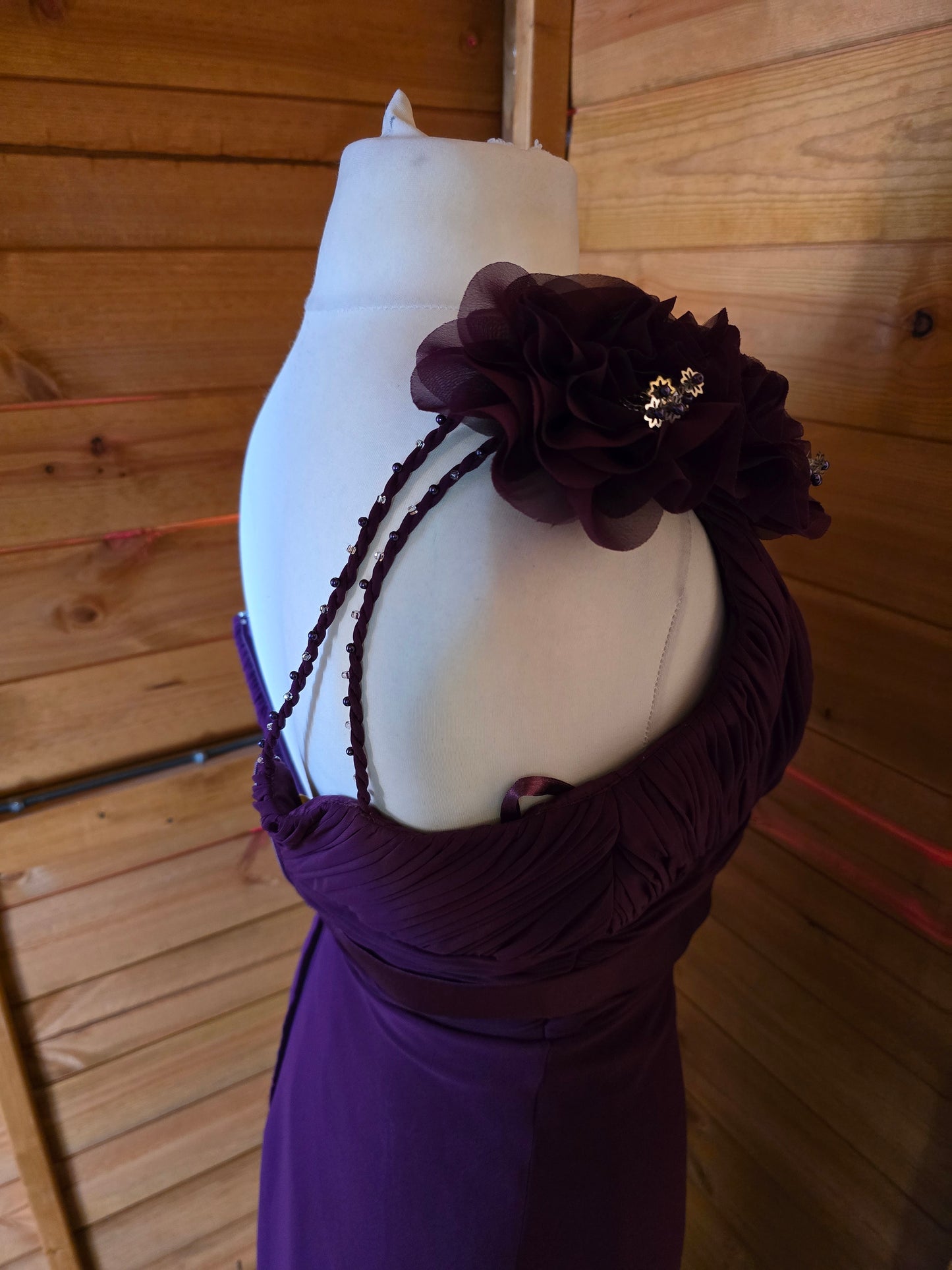 Hilary Morgan One-Shoulder Plum Formal Dress – Size 10