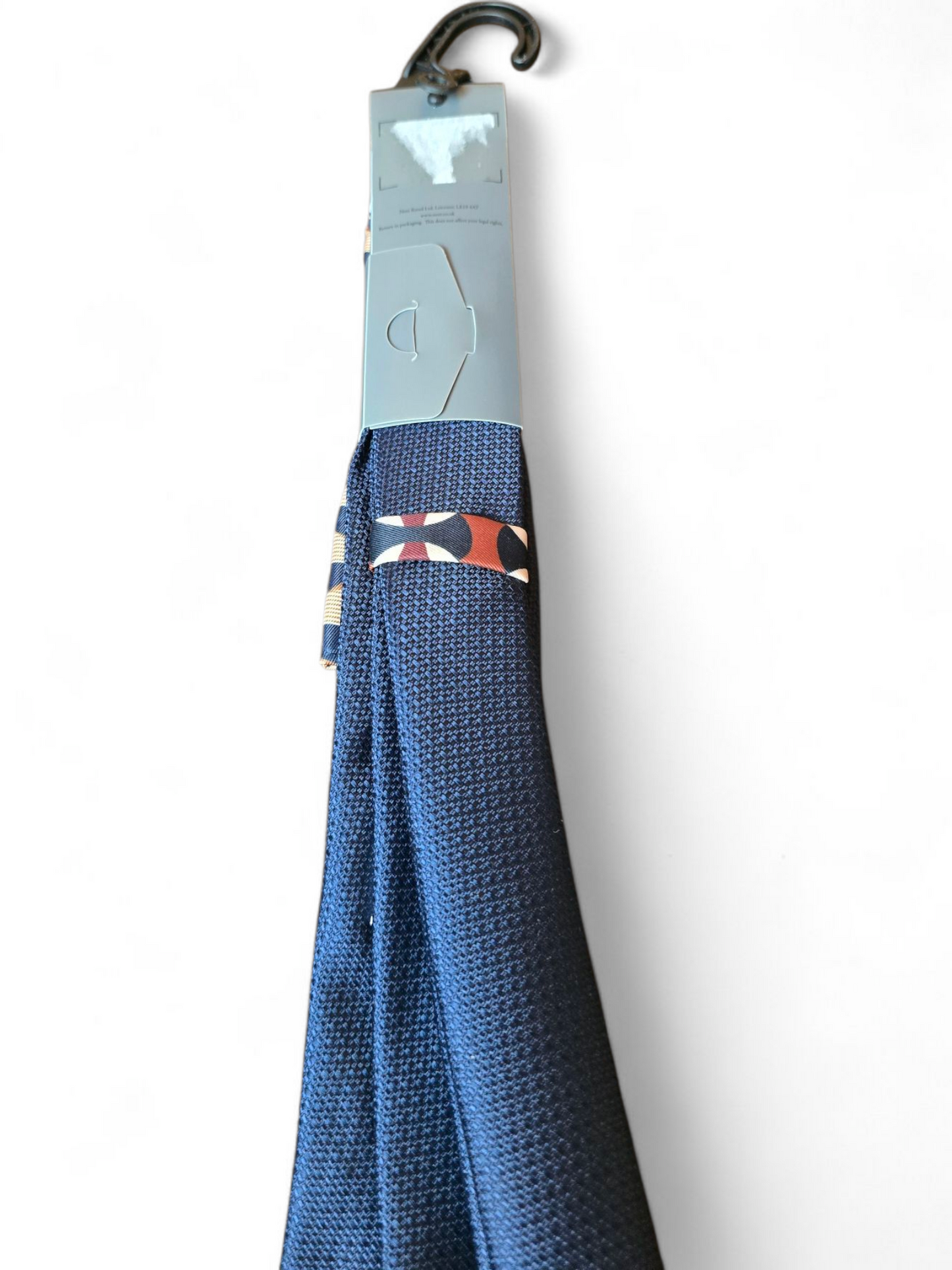 Next Men’s Navy & Brown Tie Set – Includes Pocket Square, New, Polyester, Formal Accessory