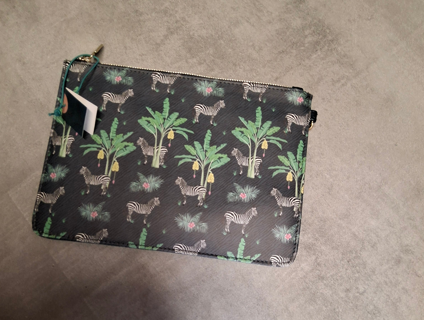 The Jungle Zebra Print Beauty Bag – New, Zip Close, Removable Wrist Strap, Stylish & Practical