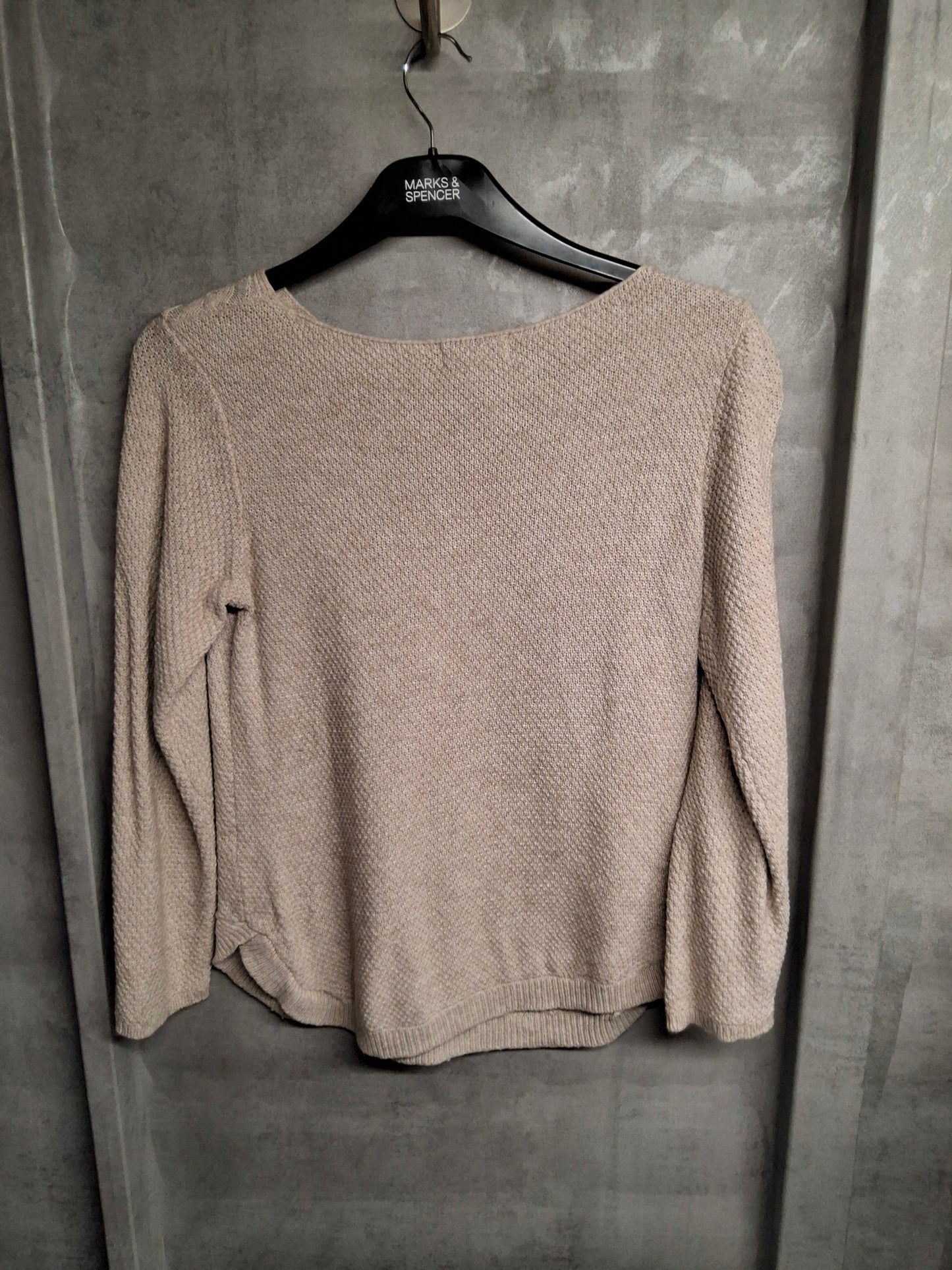 Monsoon Beige Relaxed Knit Jumper – Size Small (UK Size 8/10) – Soft & Cosy Everyday Layer ✨