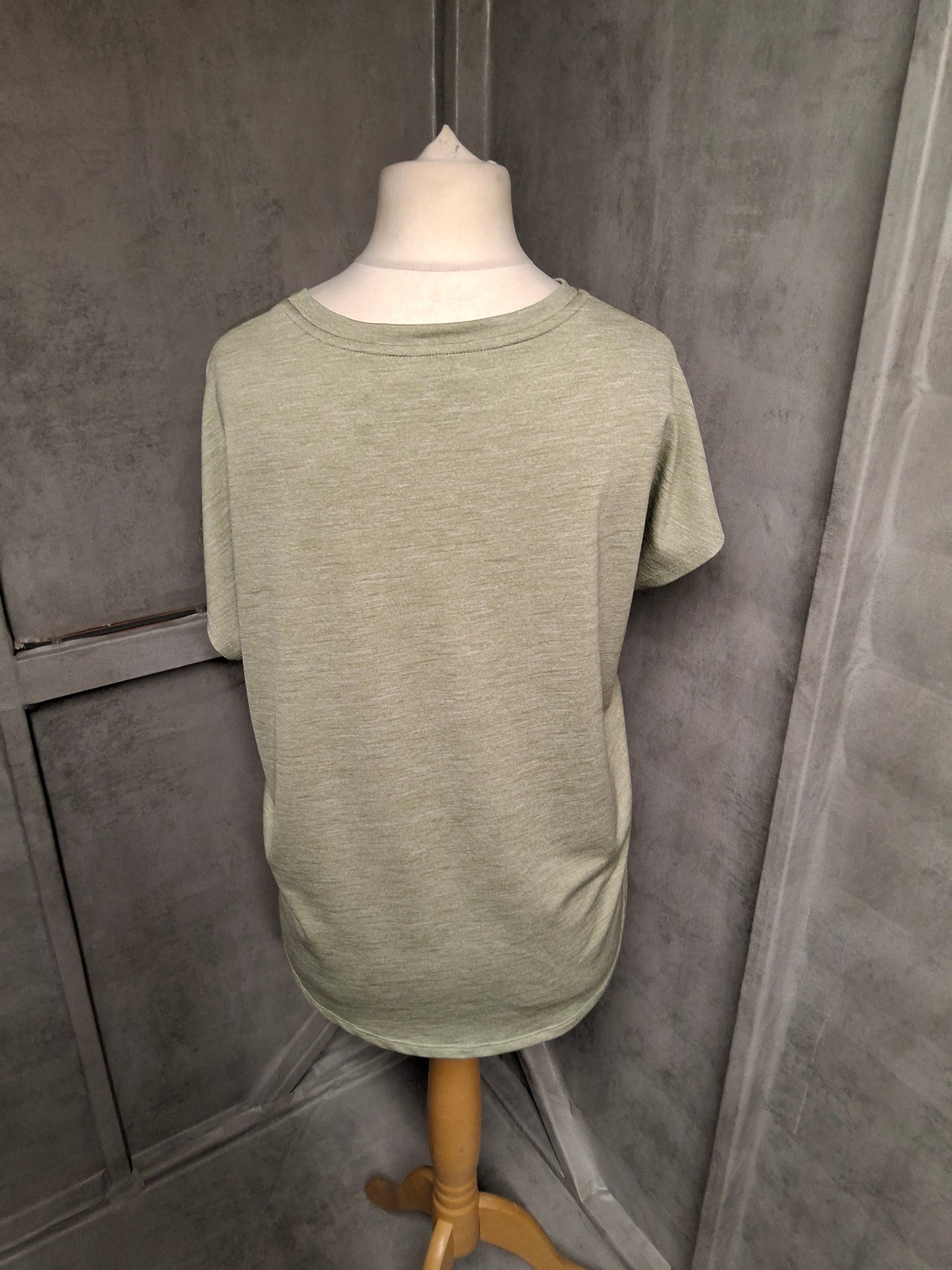 George Khaki Slogan T-Shirt – Size 12/14 – Stretchy Casual Fit "If Not Now, When?" Tee
