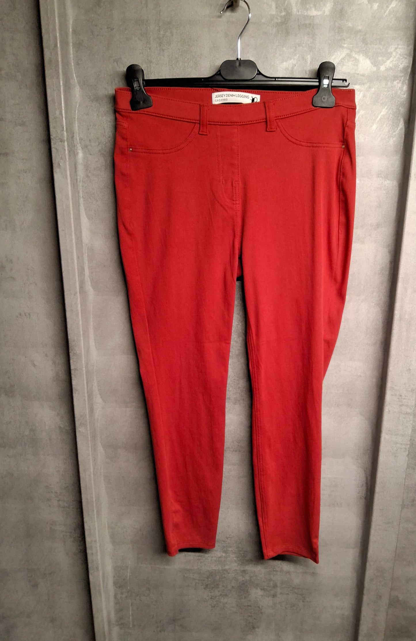 Next Red Cropped Jeggings β Size 10 β Stretch Slim Fit