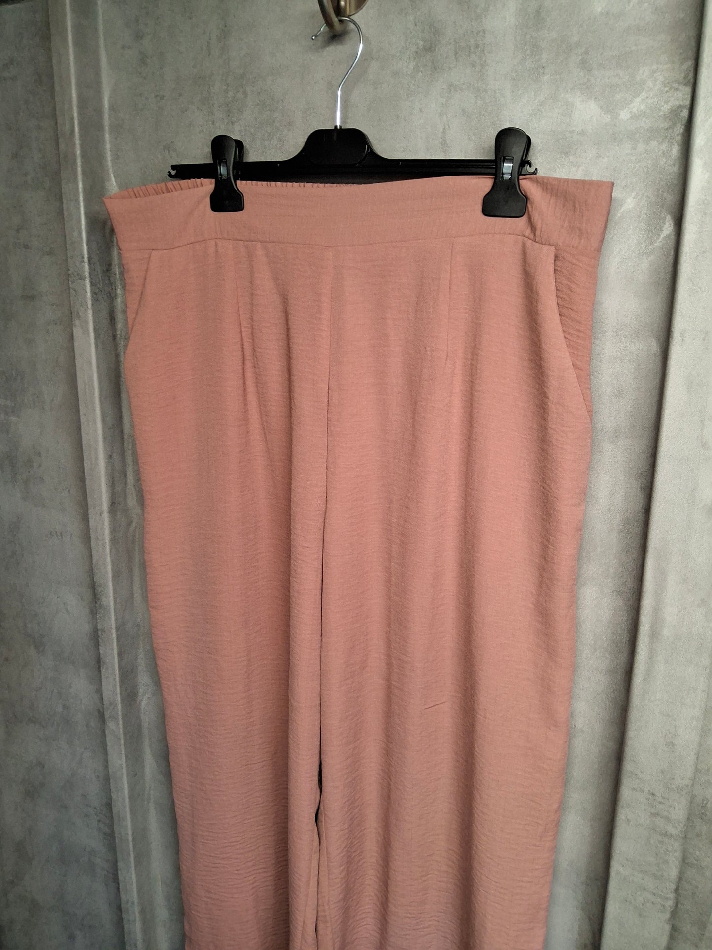 Matalan Pink Wide Leg Trousers – Size 18 – Elastic Waist & Pockets