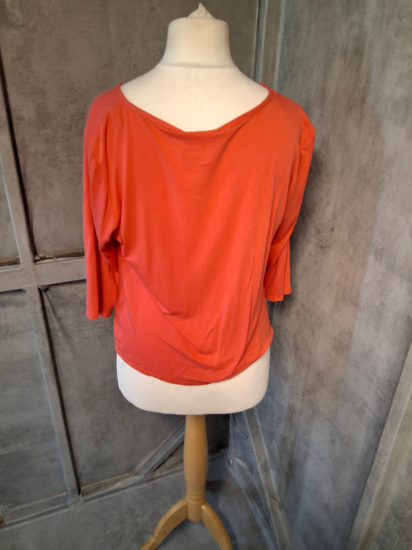 Wallis Orange-Red Tie Front Top โ Size M (Fits size 10/12) โ Viscose