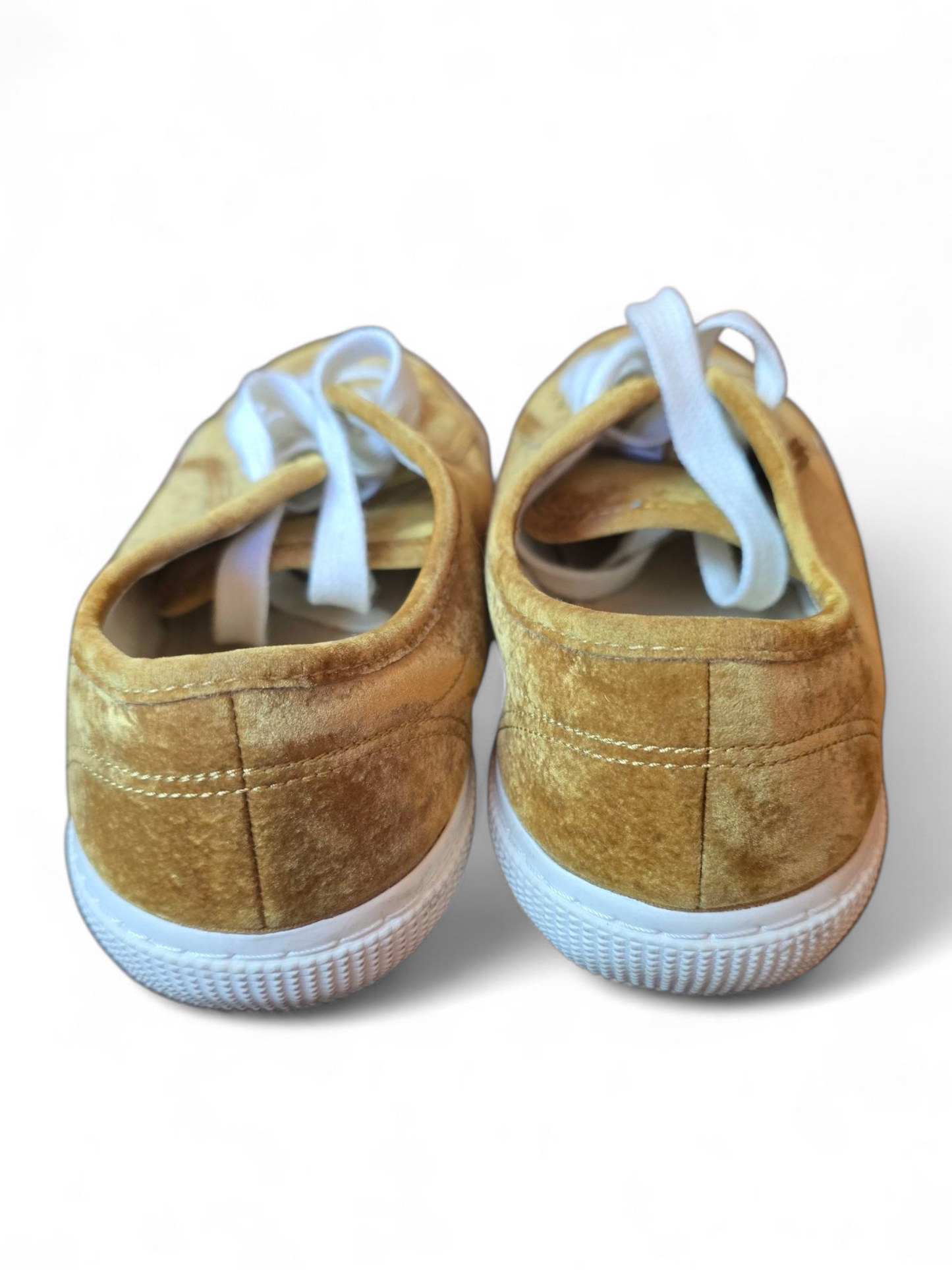 Next Mustard & White Suede Lace-Up Pumps Size 6 – Round Toe, Smart Casual Style, Versatile Fit