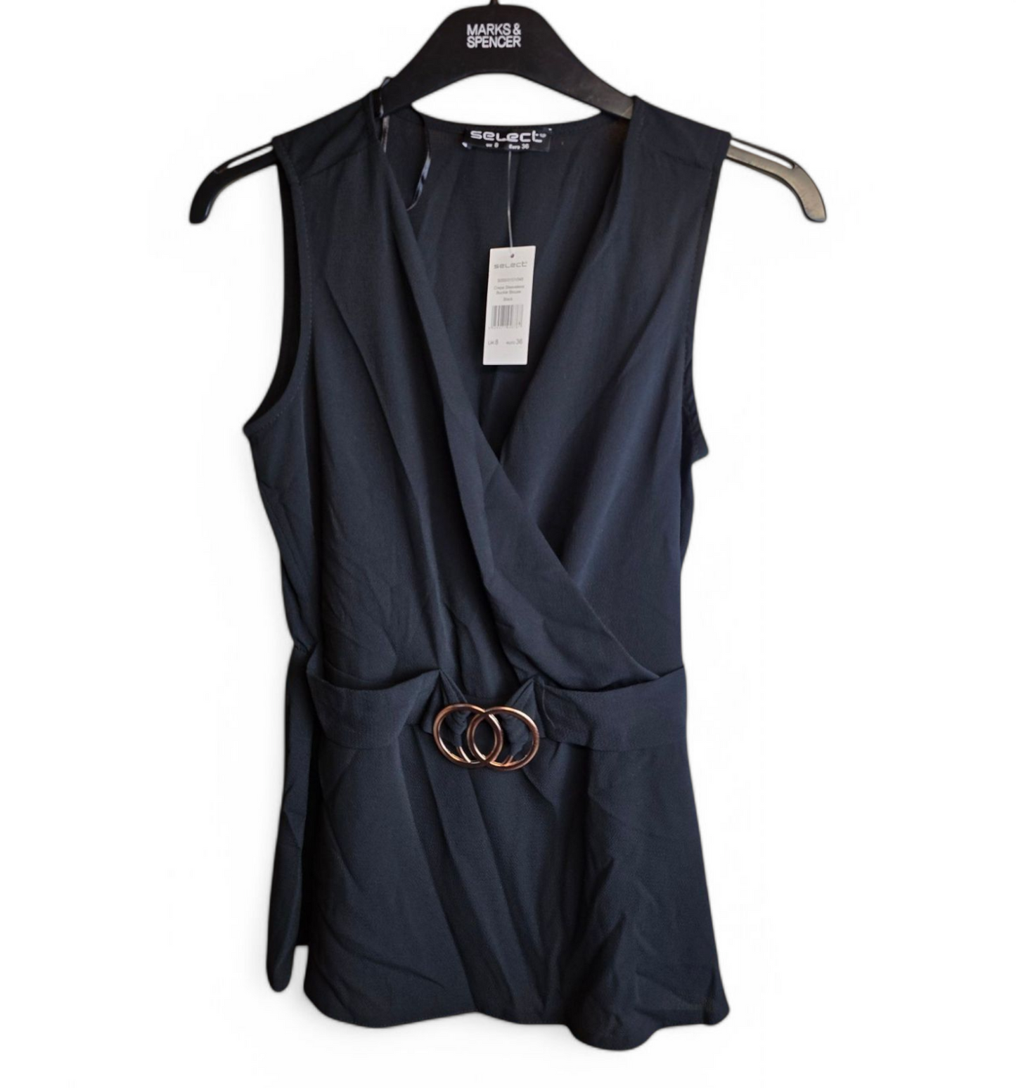 Select black v neck sleeveless top size 8 New