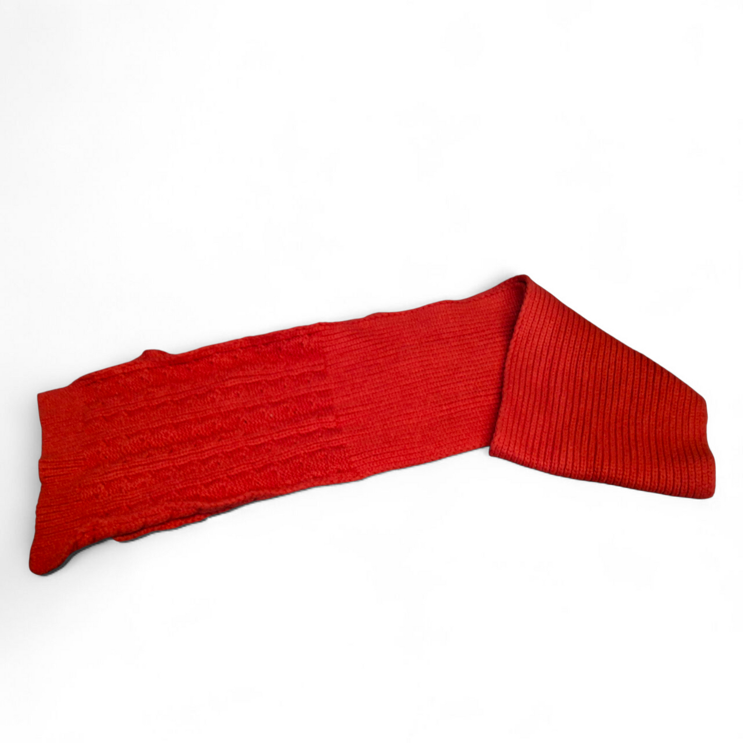 Alice Hannah Red Knitted Scarf – Cable Detail – 64" x 8"