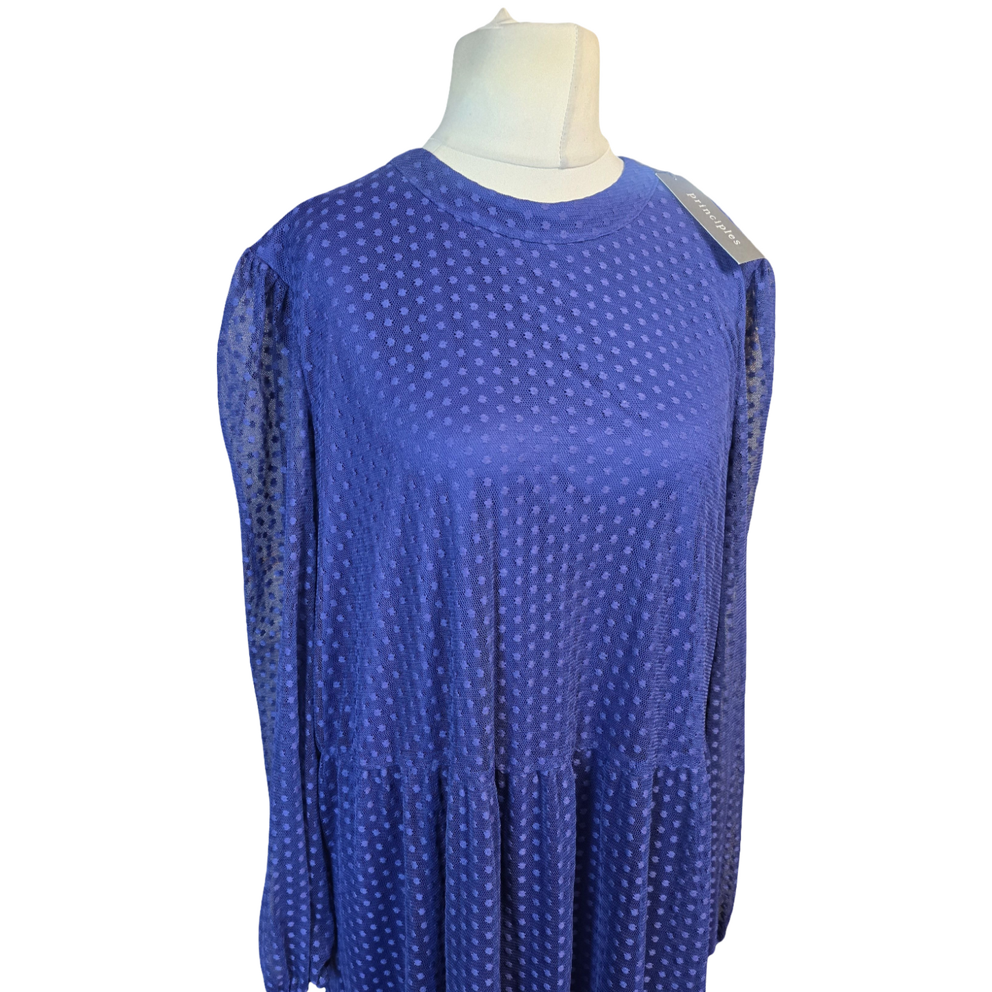 Principles Dress Blue Size 22 Midi Sheer Formal Weekend New