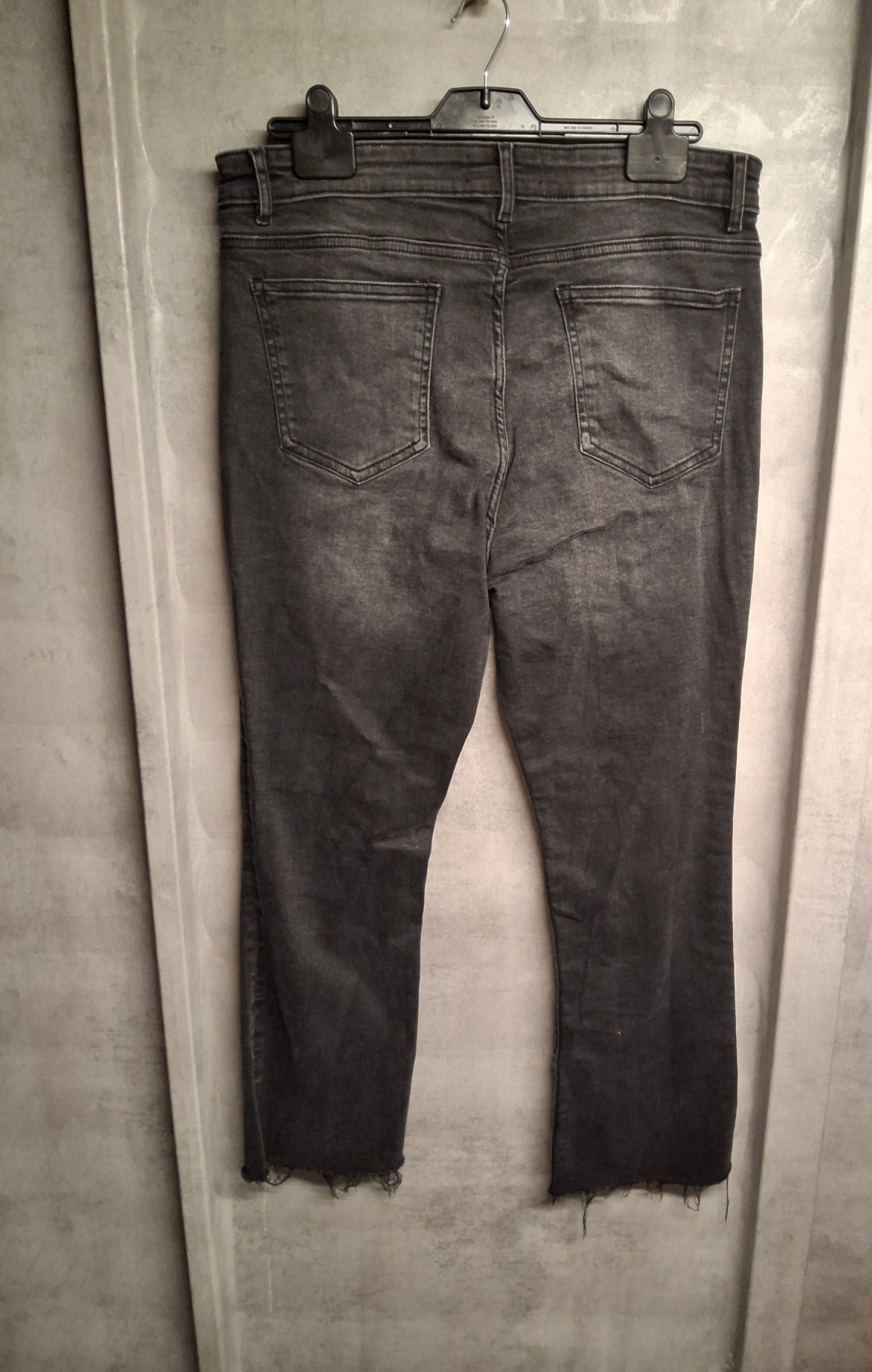 Primark Black Bootcut Jeans with Frayed Hems – Size 16