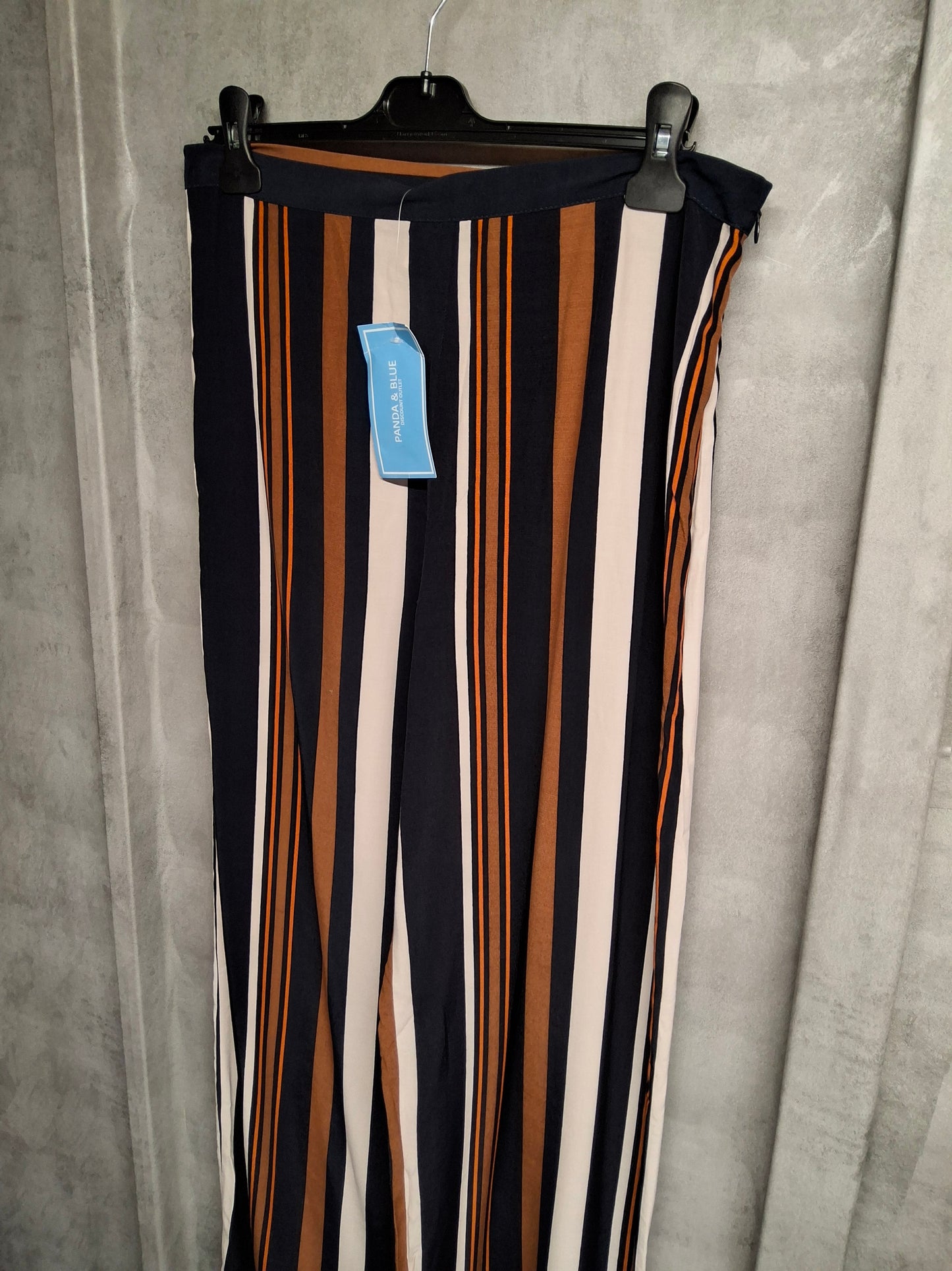 Topshop Striped Wide Leg Trousers | High Waist | 100% Viscose | Size 14