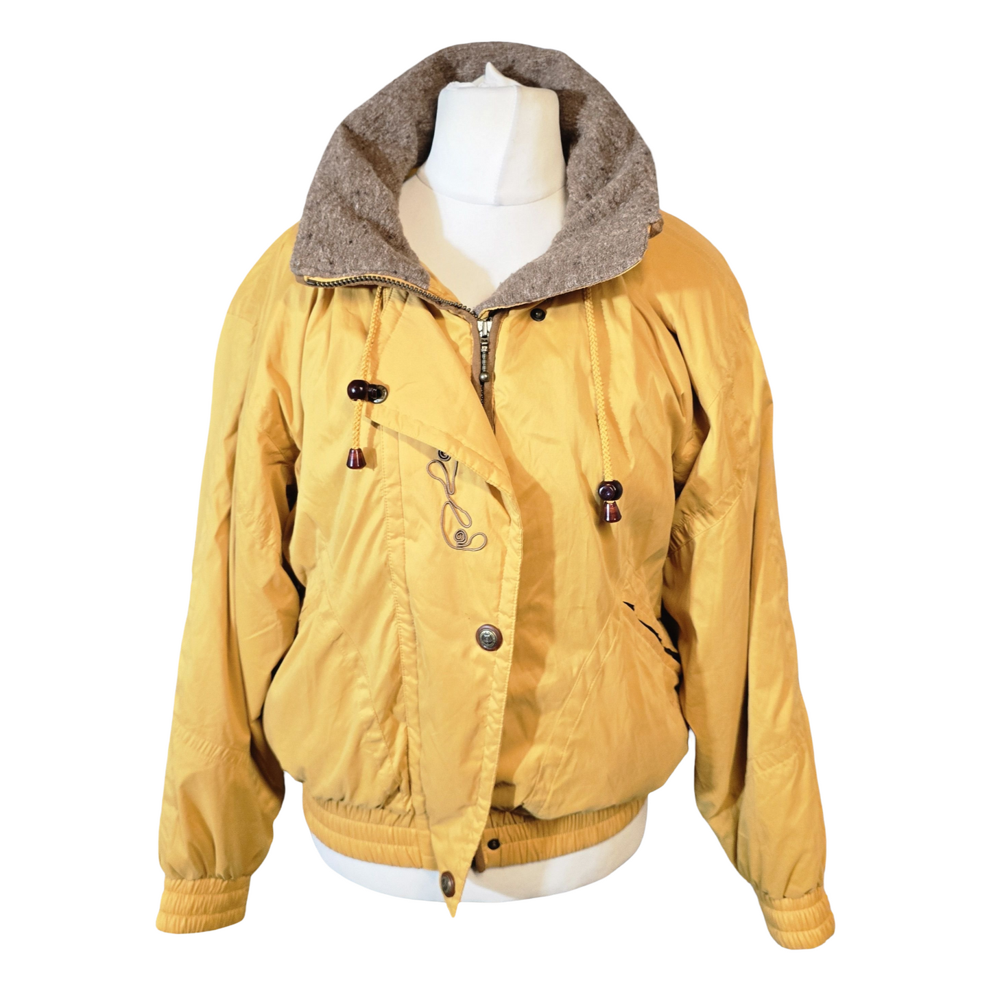 SunIce Yellow Winter Jacket – Fleeced Collar, Foldaway Hood & Thermal Insulation – Size 10