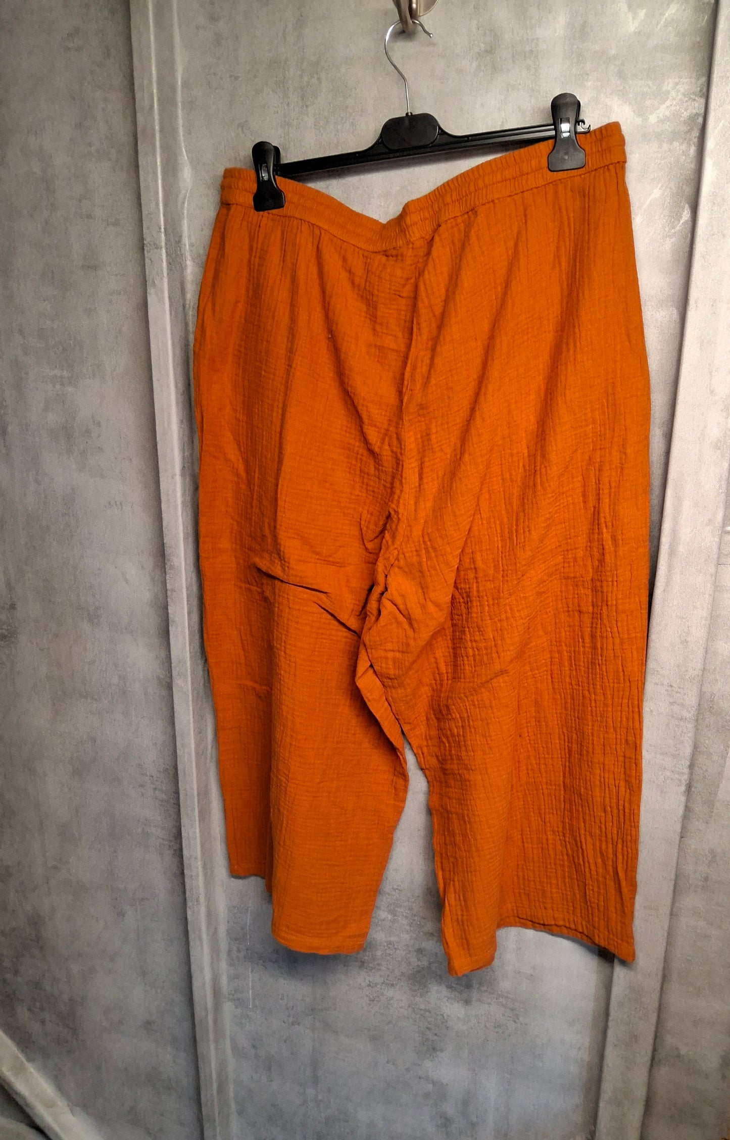 George Burnt Orange Cotton Wide Leg Cropped Trousers ā Size 18 ā High Waisted