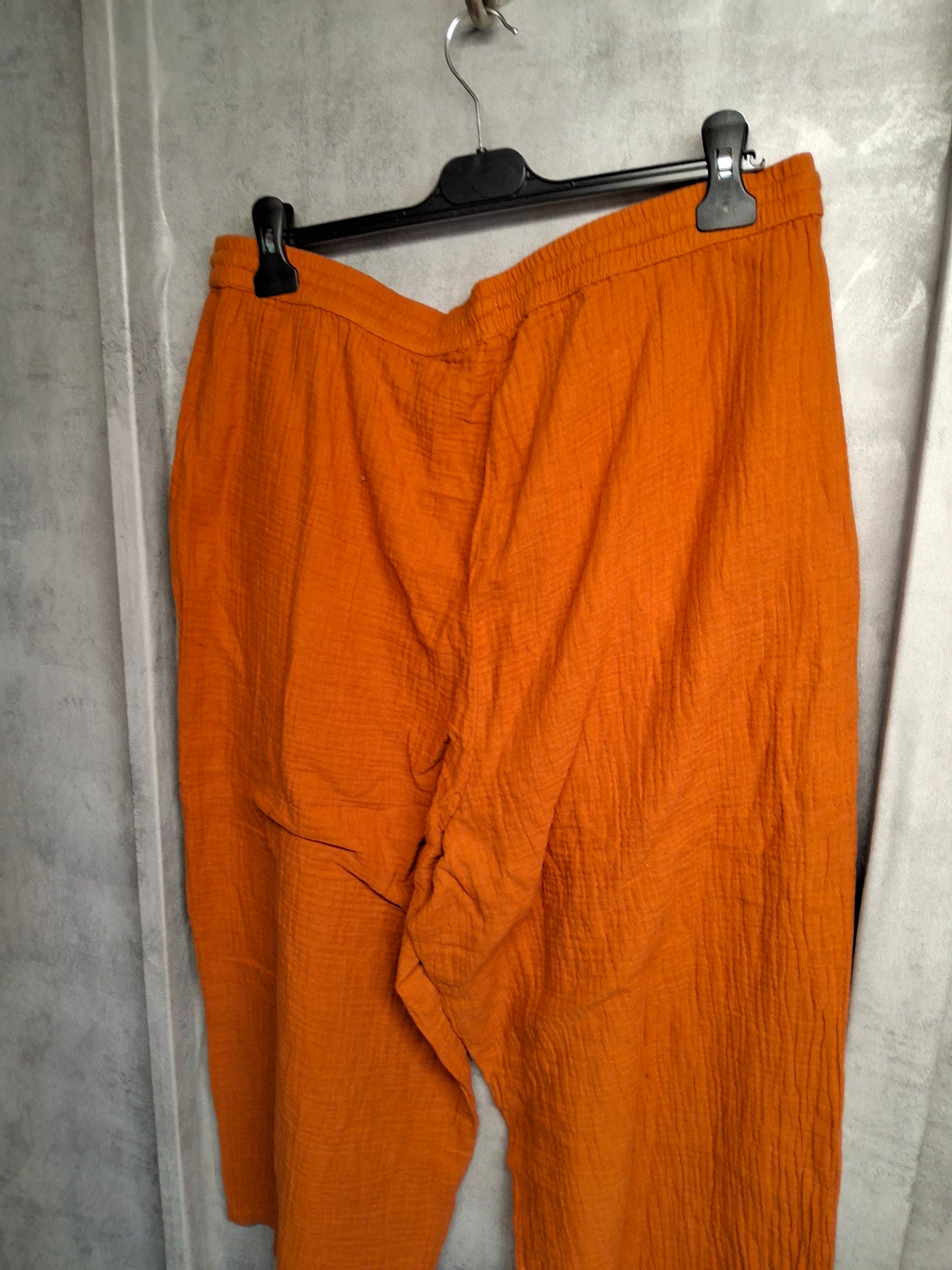 George Burnt Orange Cotton Wide Leg Cropped Trousers ā Size 18 ā High Waisted