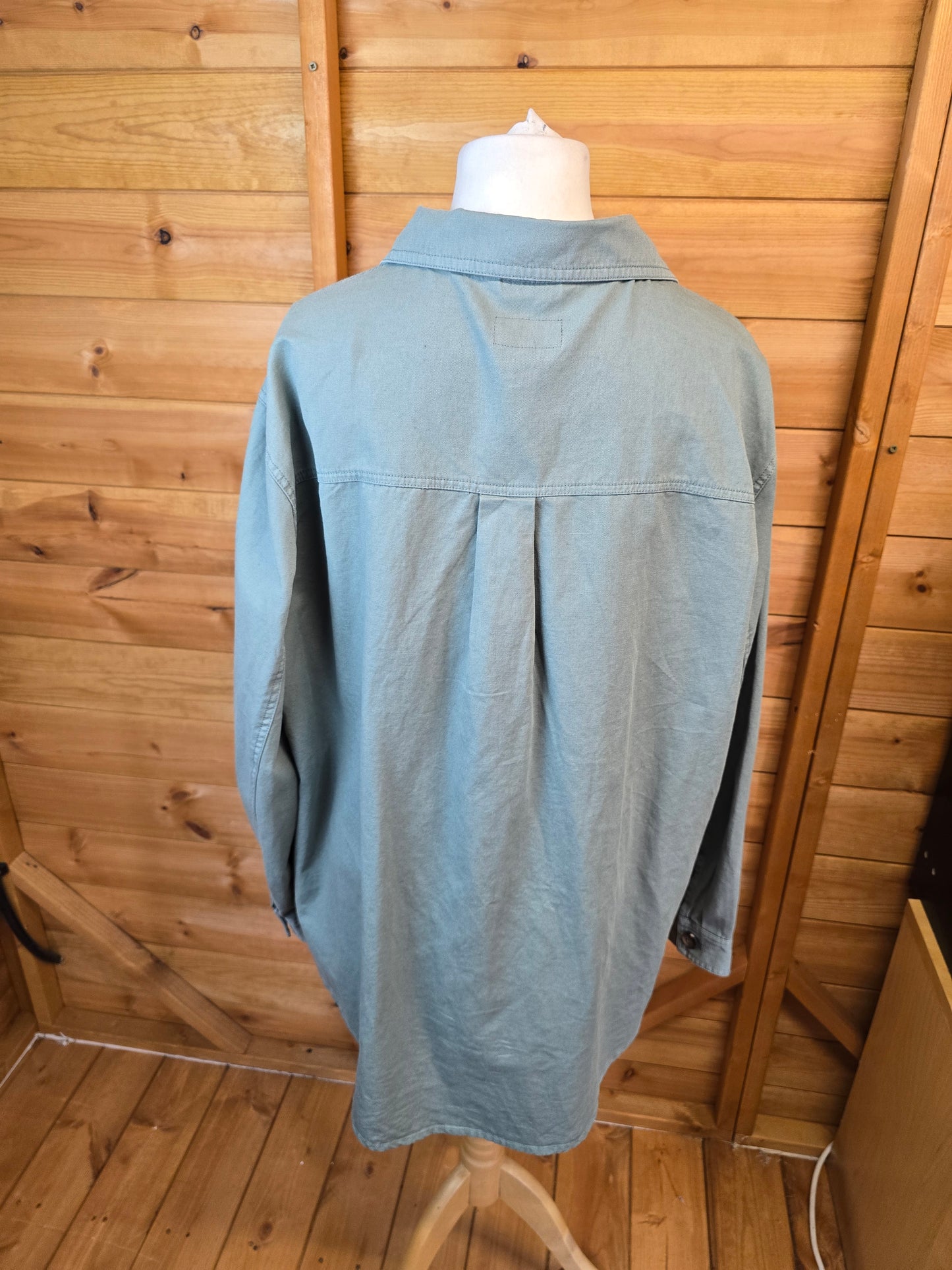 Joules Khaki Green Shacket – Size 14 – Cotton & Linen Blend