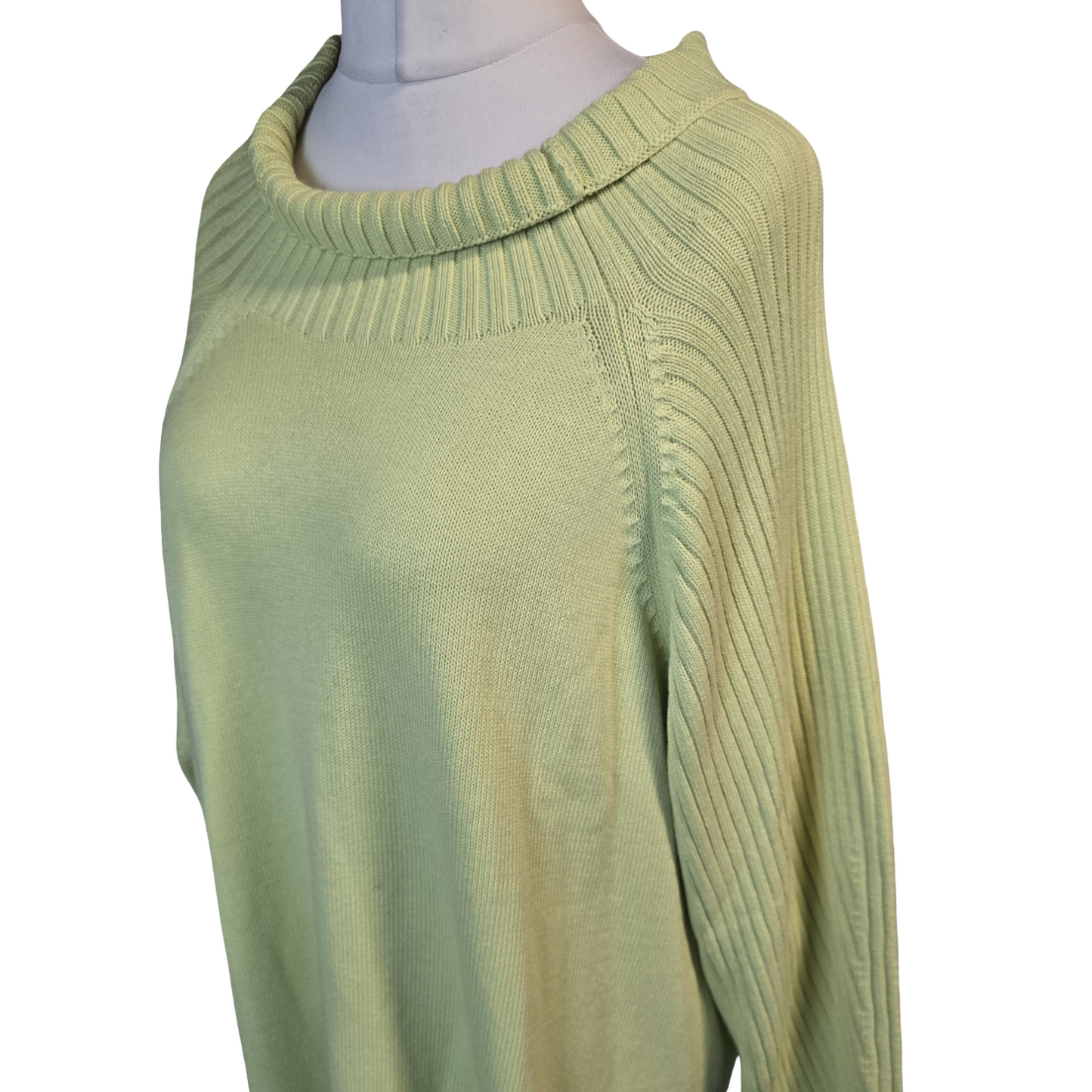 Light Green Jumper 3XL Size 22/24 High Neck New Causal