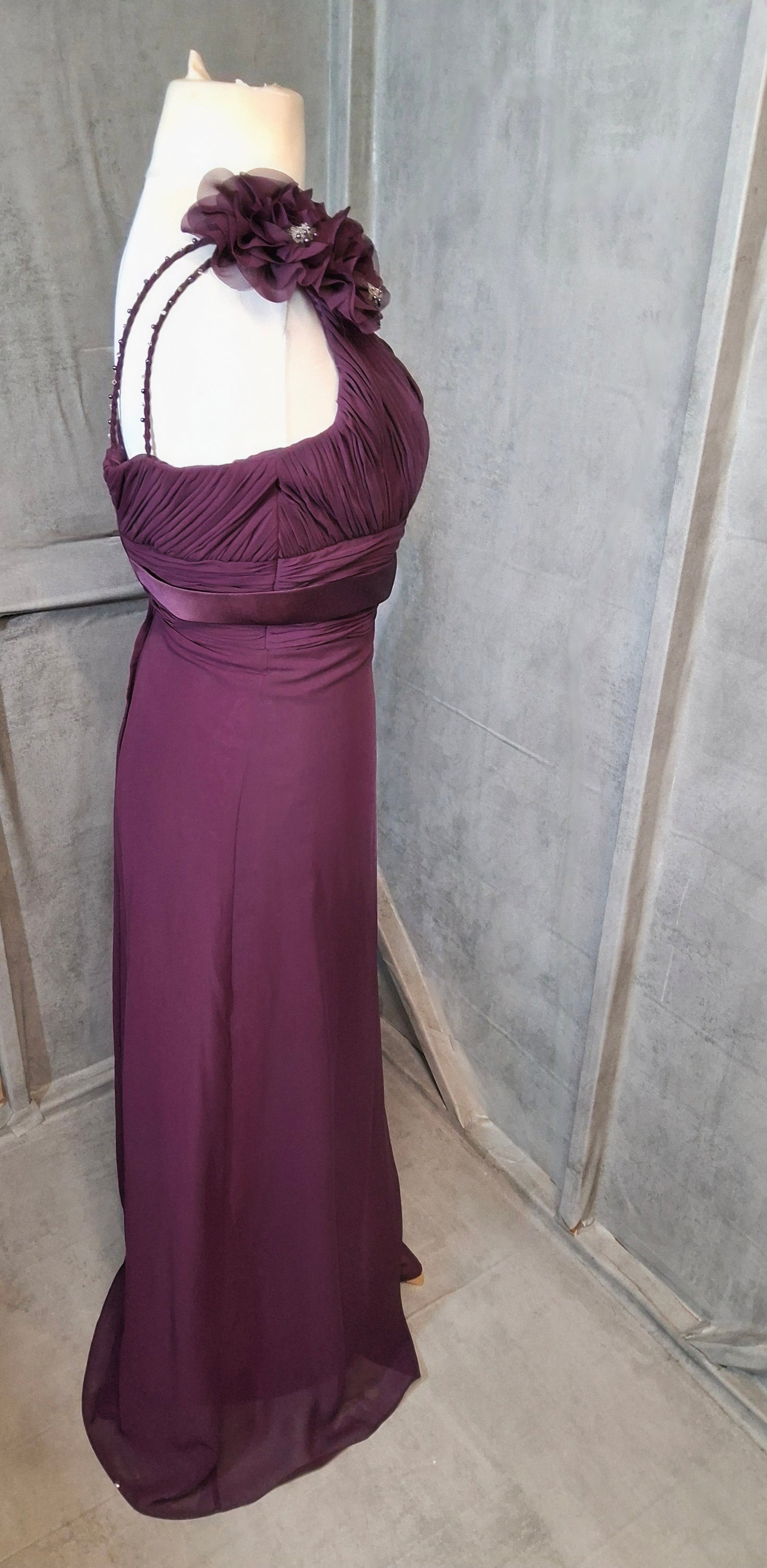 Hilary Morgan One-Shoulder Plum Formal Dress – Size 10