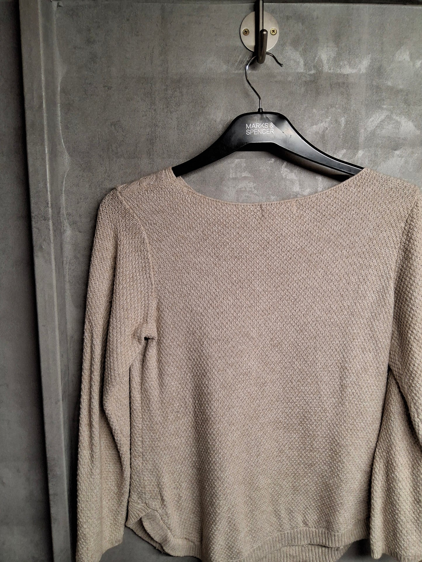 Monsoon Beige Relaxed Knit Jumper – Size Small (UK Size 8/10) – Soft & Cosy Everyday Layer ✨