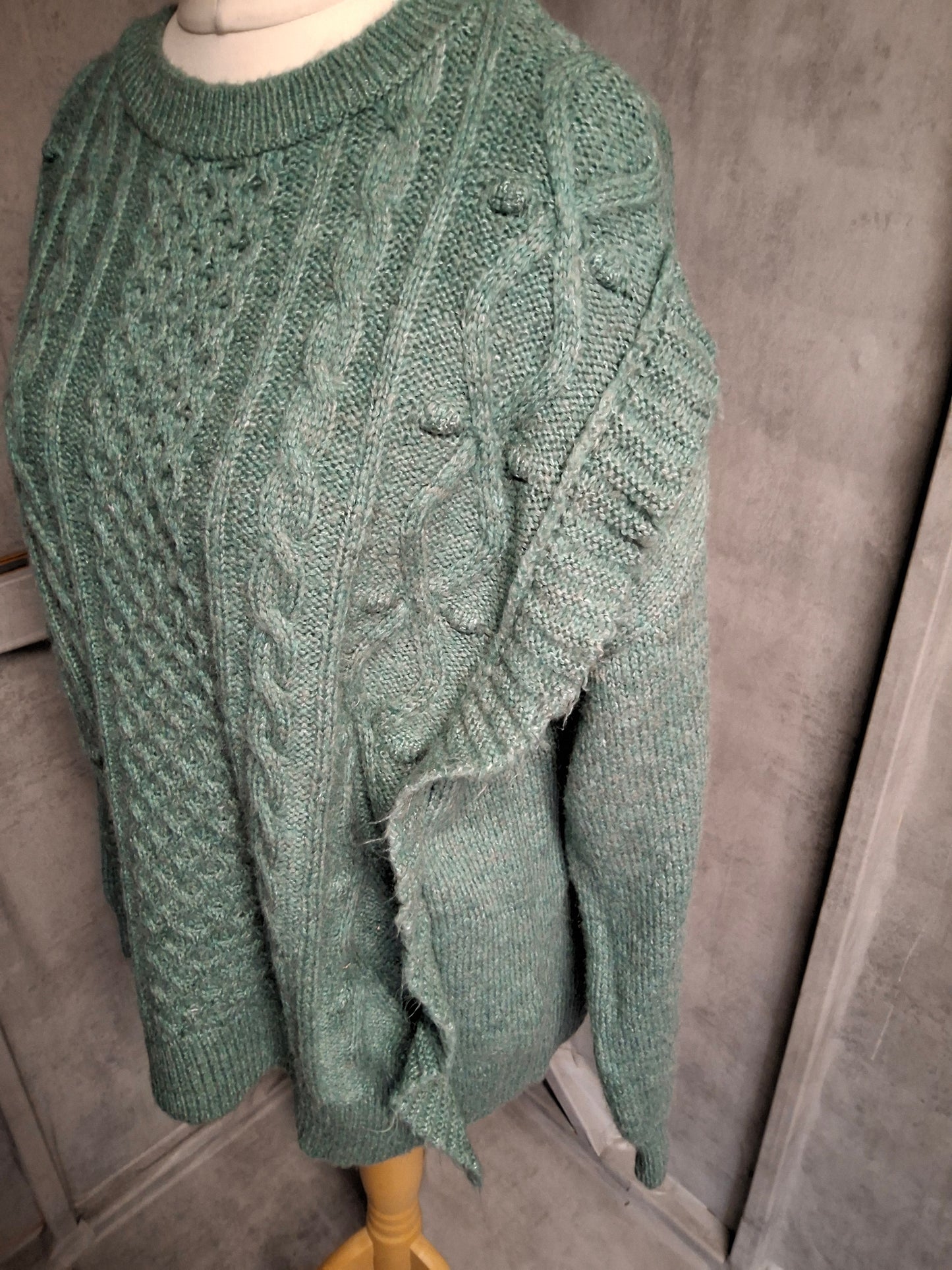 Matalan Green Cable Knit Jumper β Size L (size 16/18) β Cosy Everyday Layer