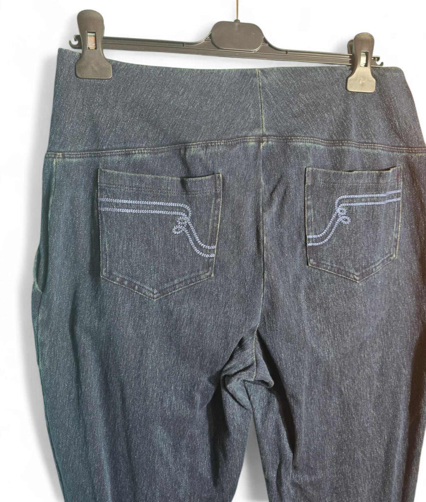 Women with Control Blue Denim Jeggings Size L – High Waist, Slim Fit, Pockets, Fits 14/16