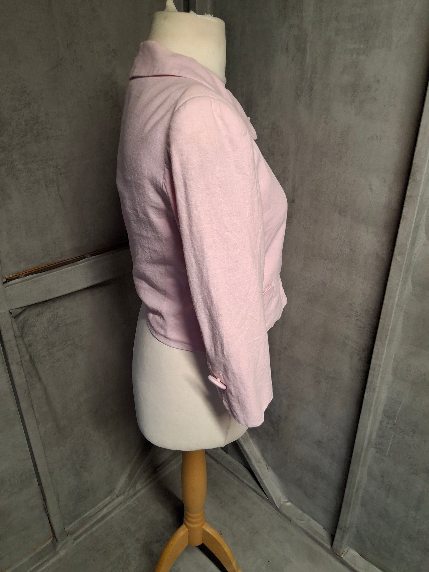 Y2K Pilot Baby Pink Cropped Jacket ā Size 12