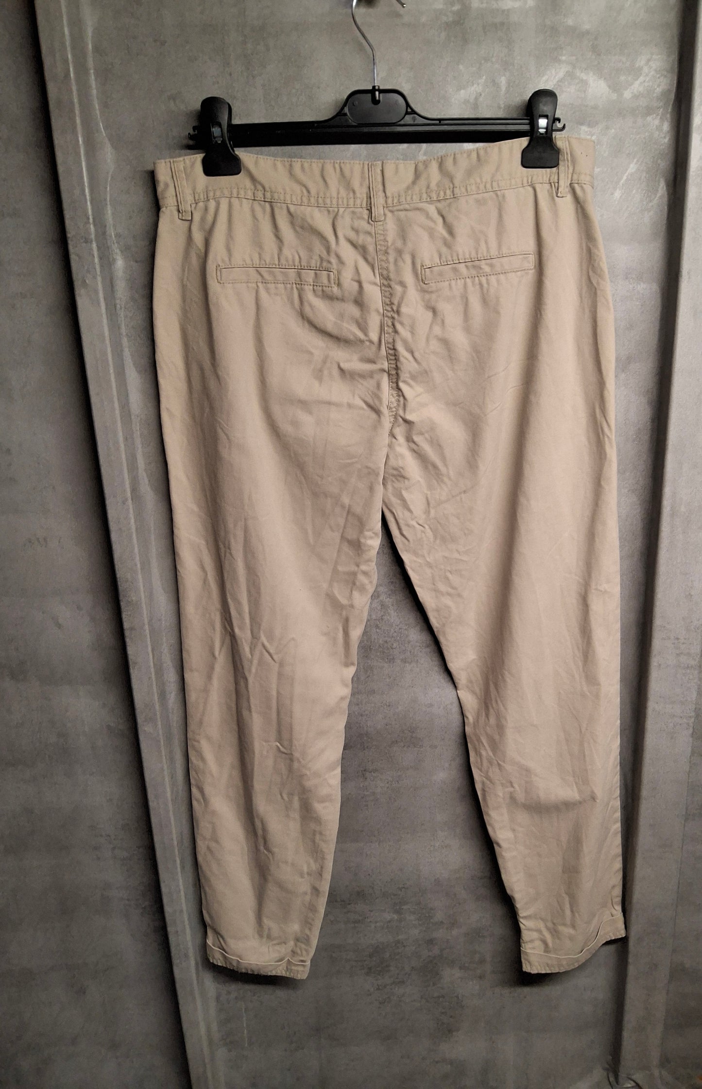 Next Beige Slim Leg Chino Trousers – Size 12 – Smart-Casual Essential