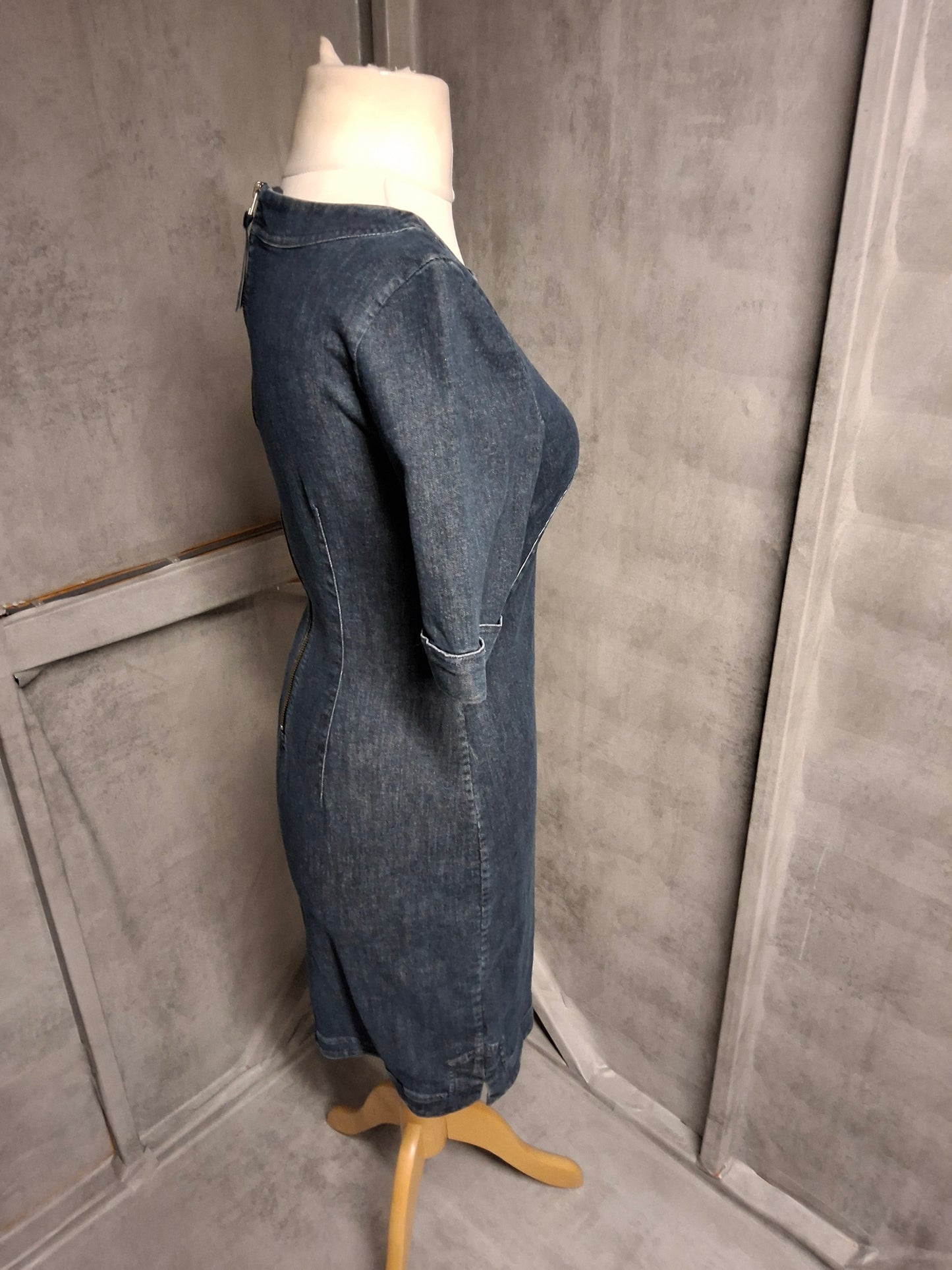 Boden 100% Cotton Denim Dress with Back Zip – Size 10R