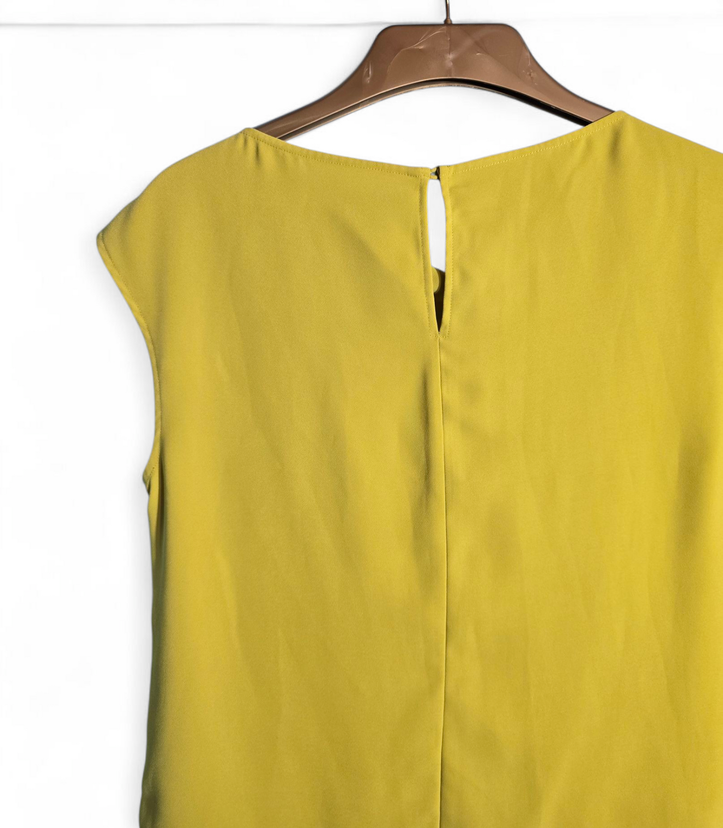 Hobbs London Yellow Sleeveless Top | Size 10 UK | Scoop Neck, Keyhole Back