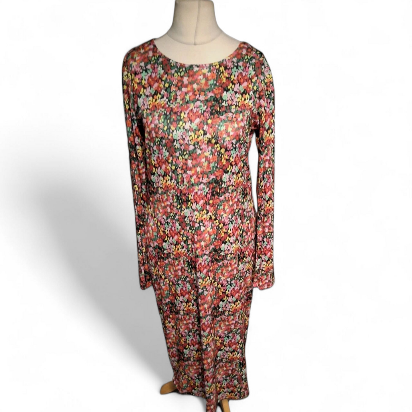 Pieces Floral Bodycon Midi Dress โ Size 2XL (UK size 14/16)