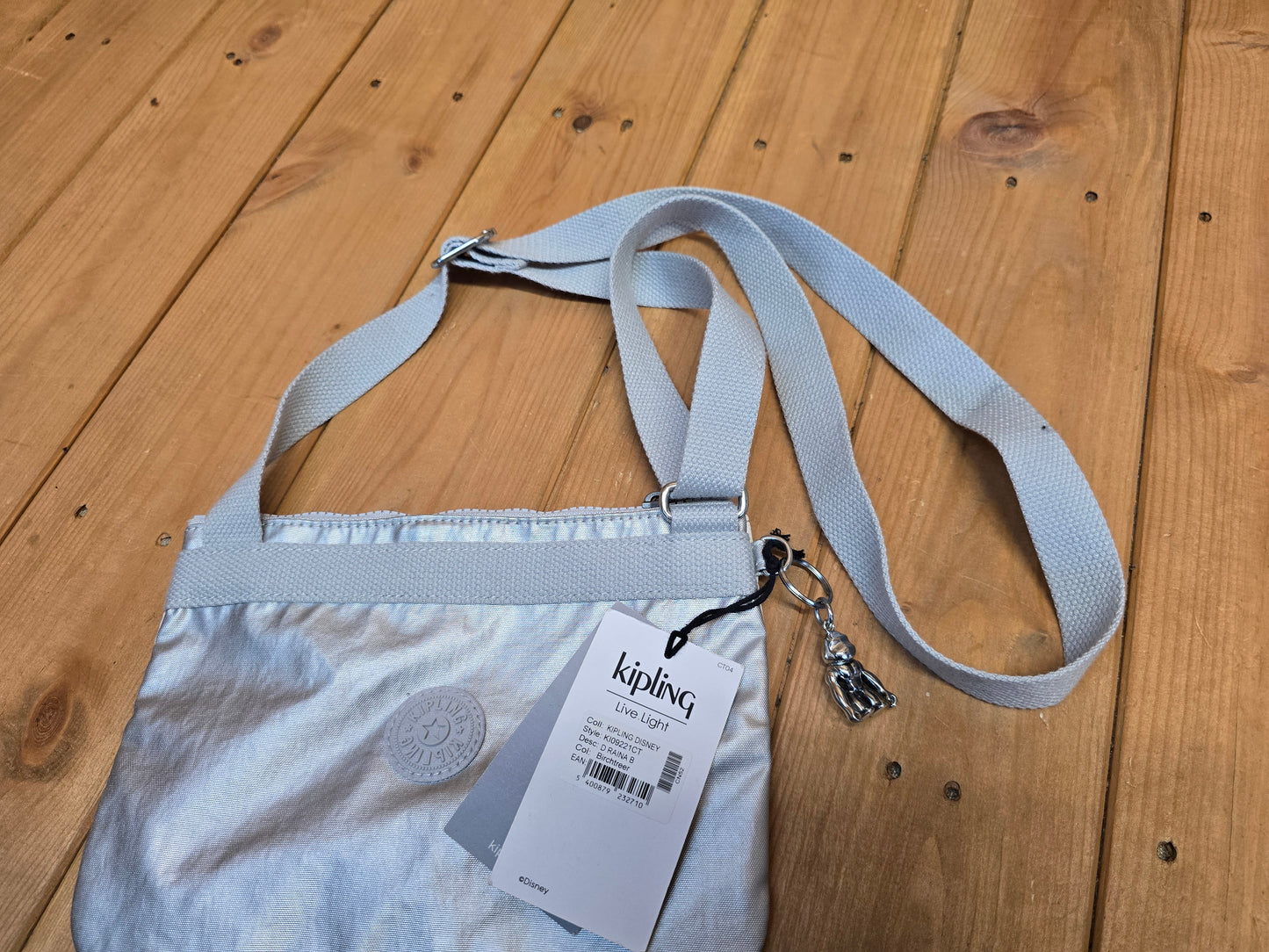 Kipling Frozen 2 Silver Shoulder Bag – Kids, Zip Close, Charm, New with Tags, 9"x7"