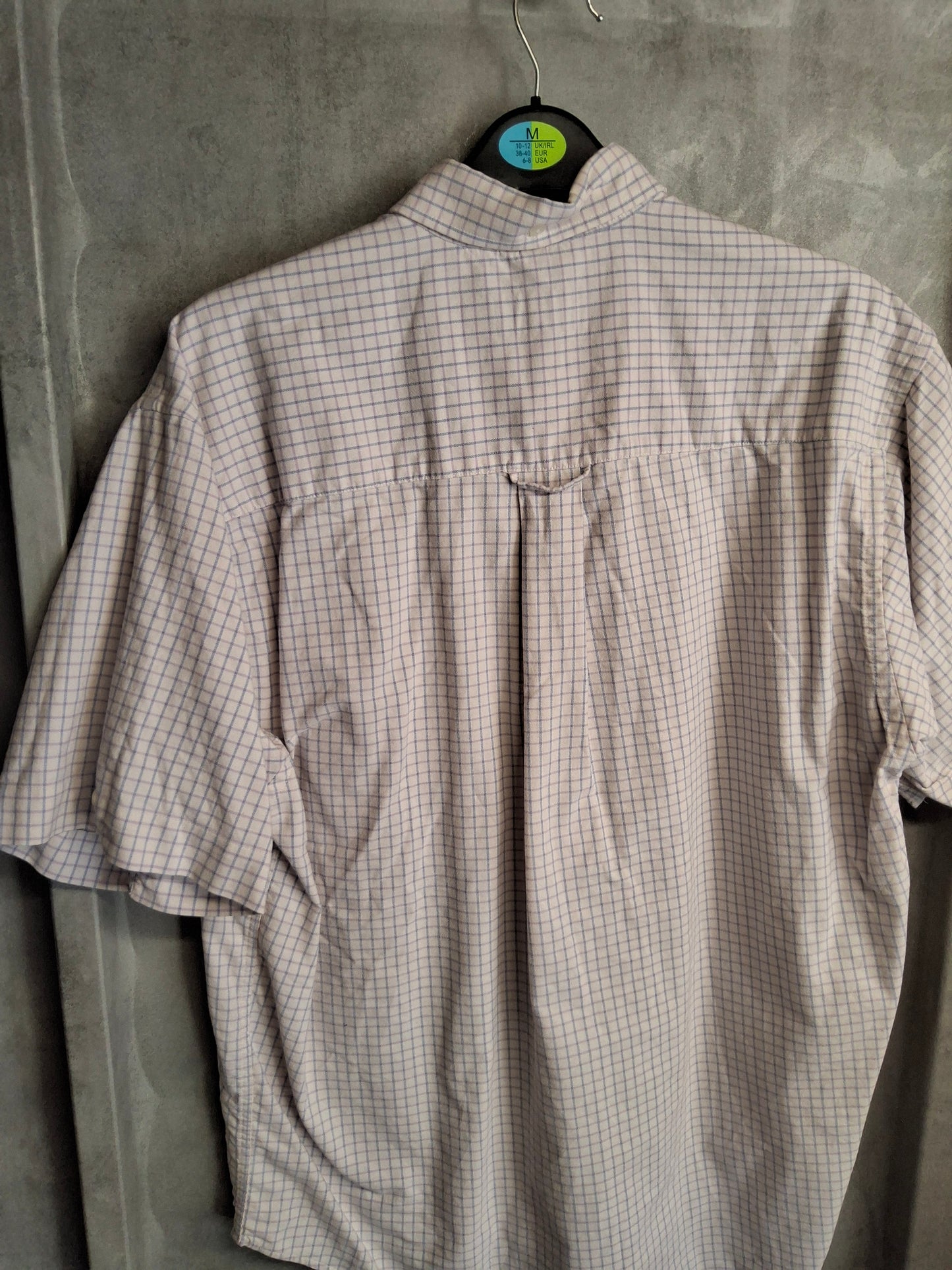 Men's Vintage 90s Lee Cooper purple & blue checked short sleeved shirt 15"