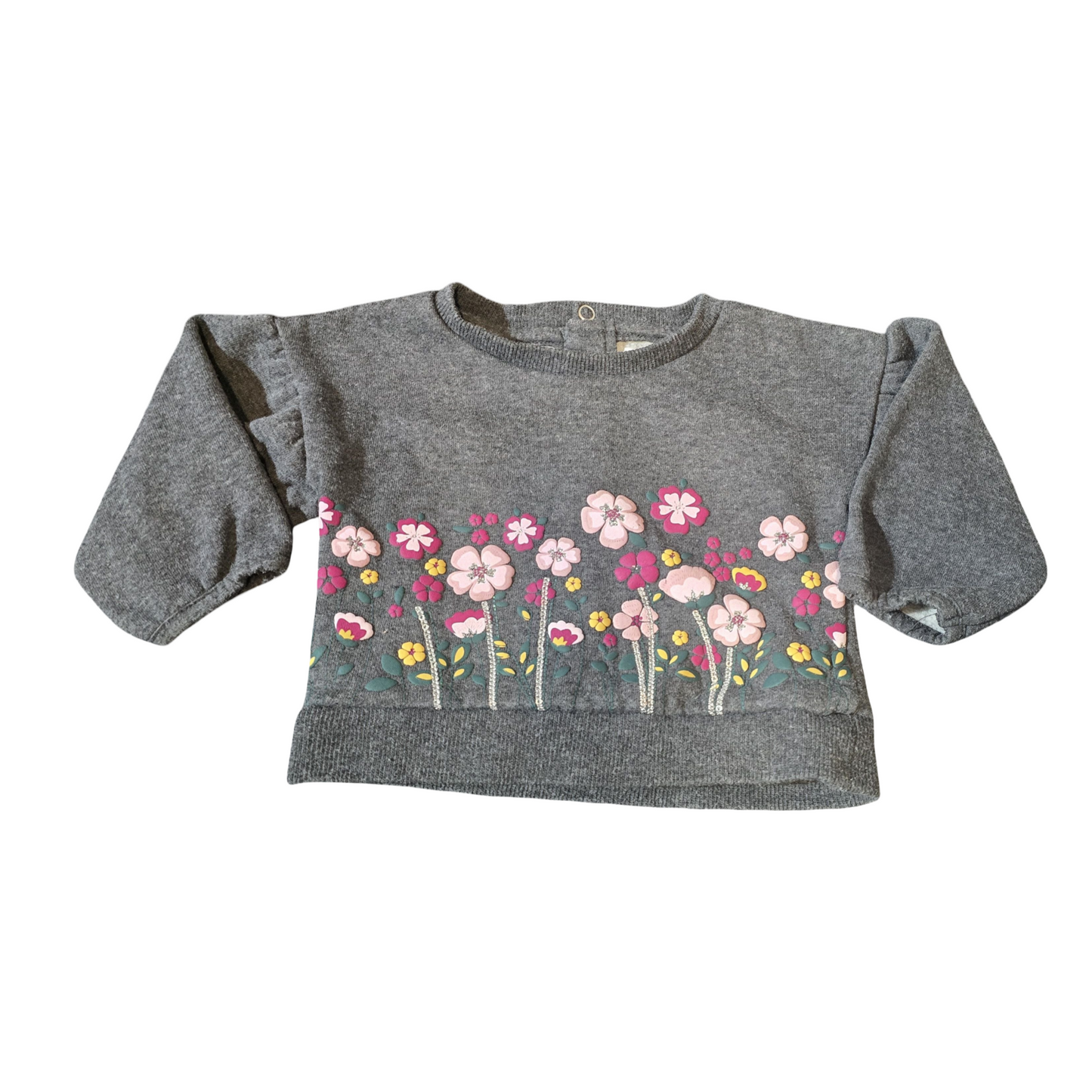 Primark Grey Jumper ā Girls 6ā9 Months ā Cotton Blend