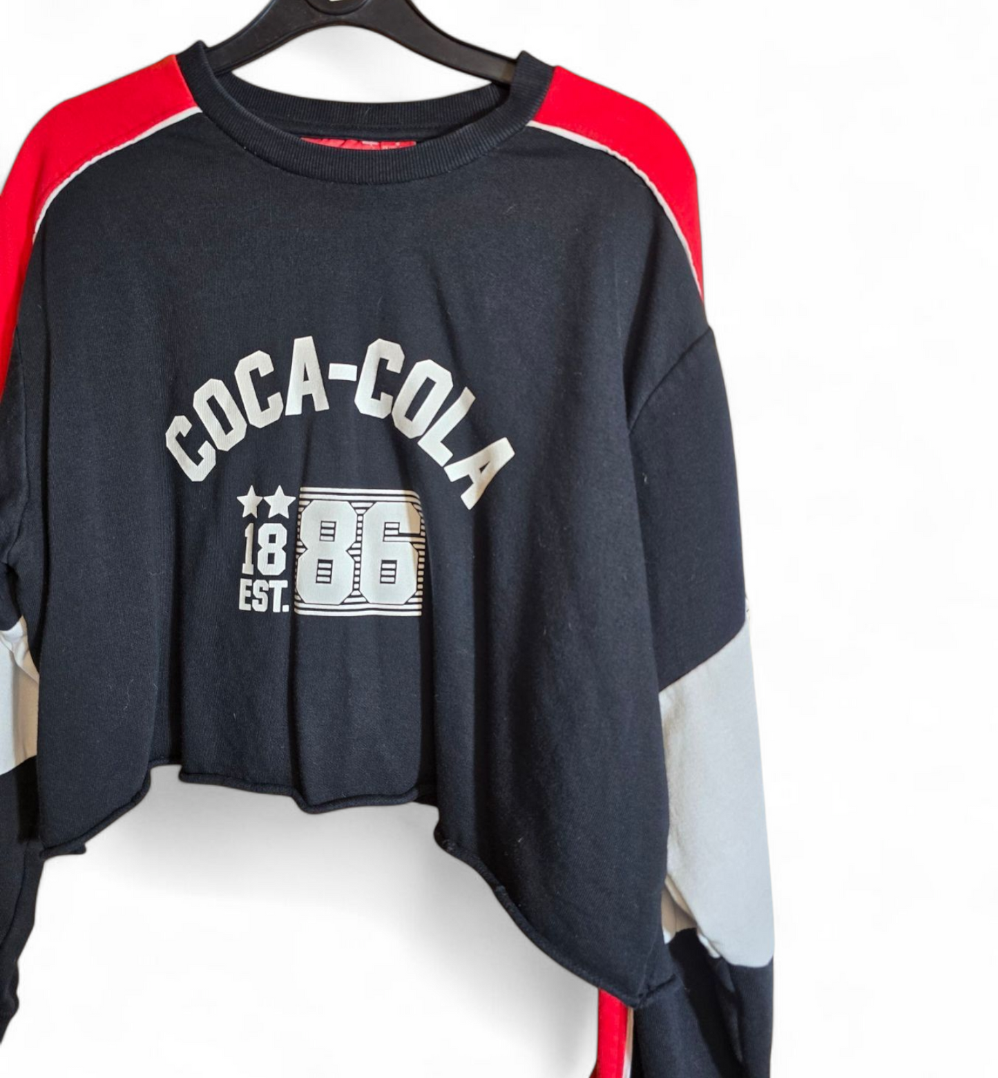 Primark Coke Cola black & red cropped jumper size 10/12