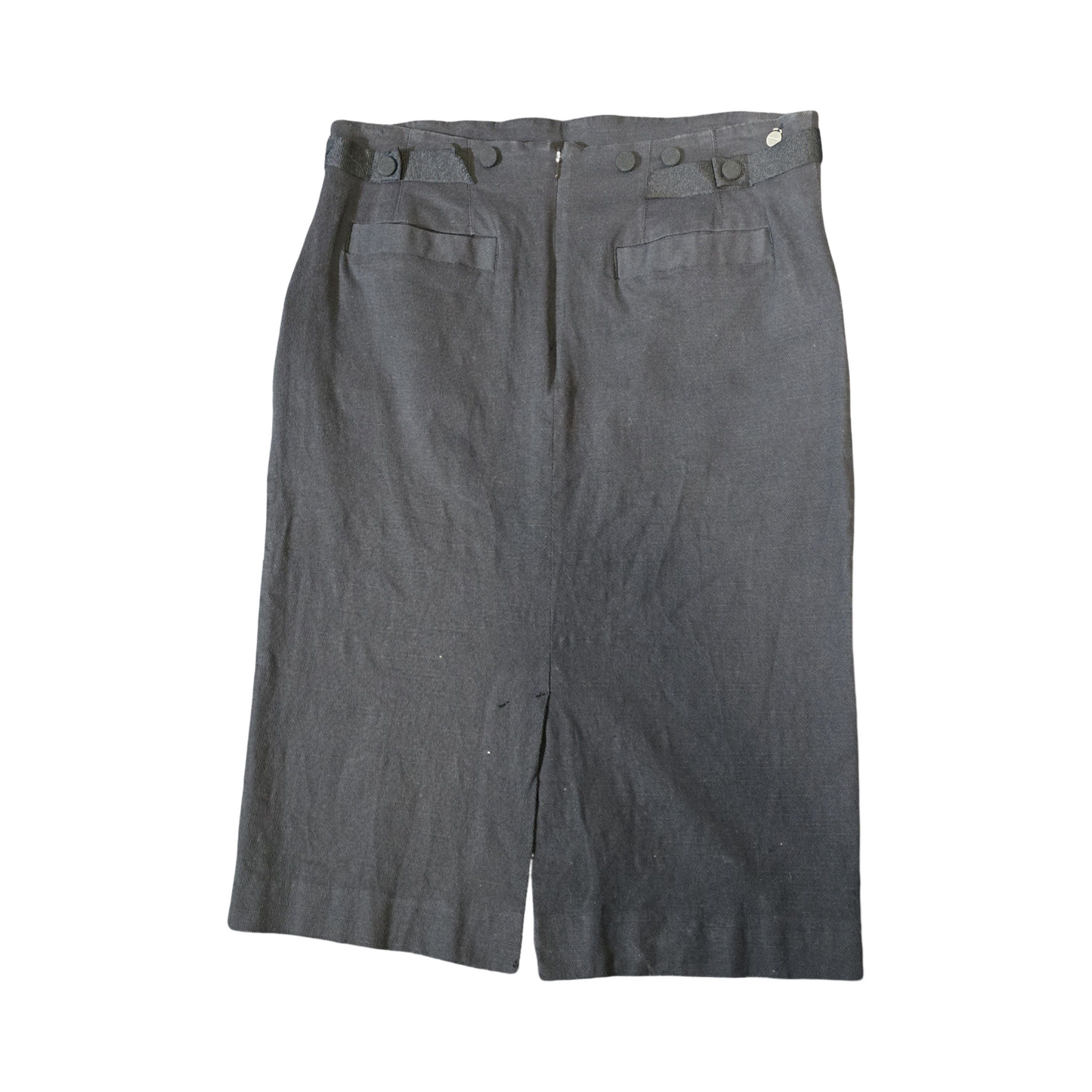 Full Circle Black Knee-Length Skirt with Zip Pockets – Size 10/12