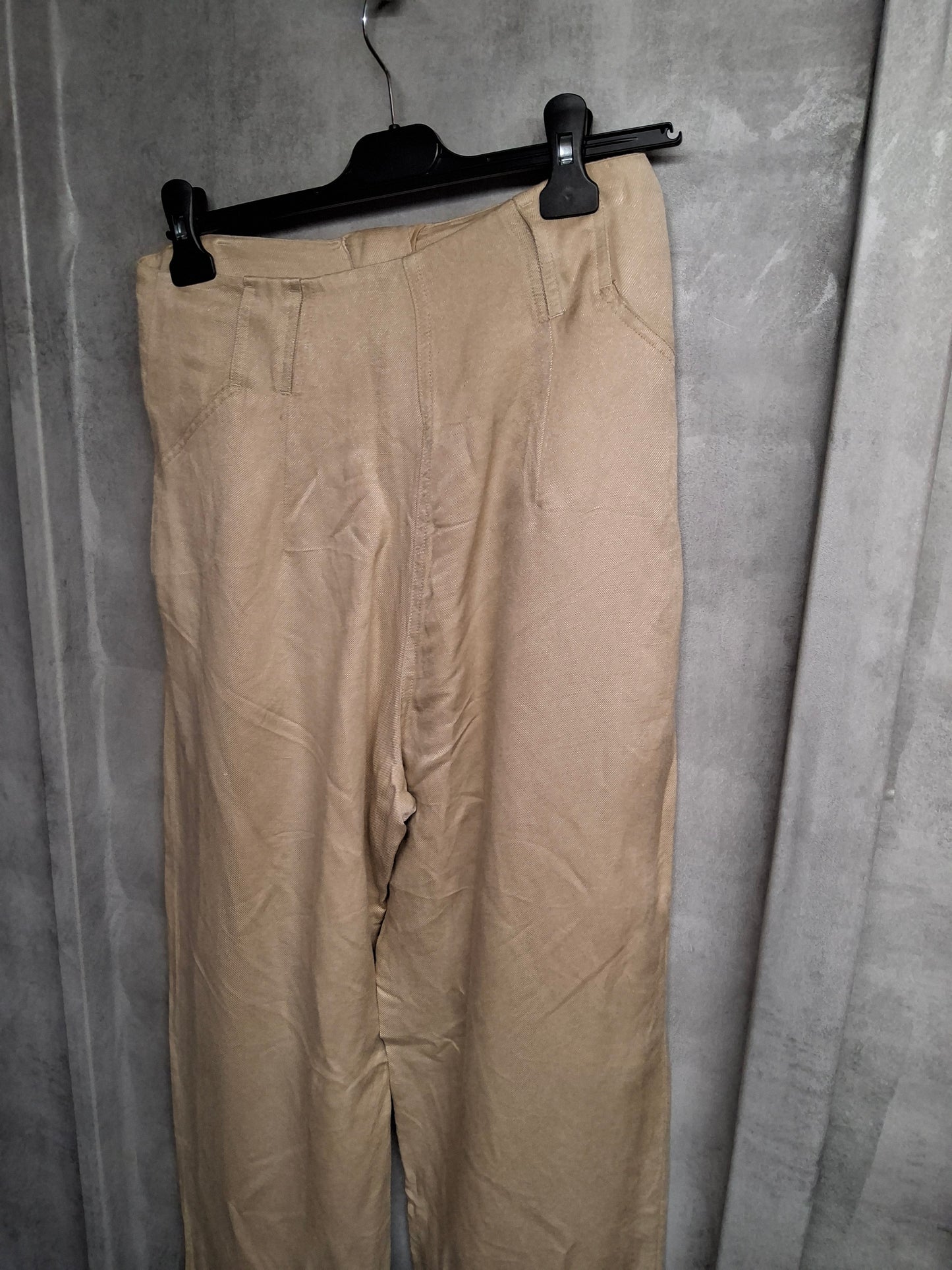 M&S Stone Linen Blend Bootcut Trousers – Size 10 Reg Flared Summer Style