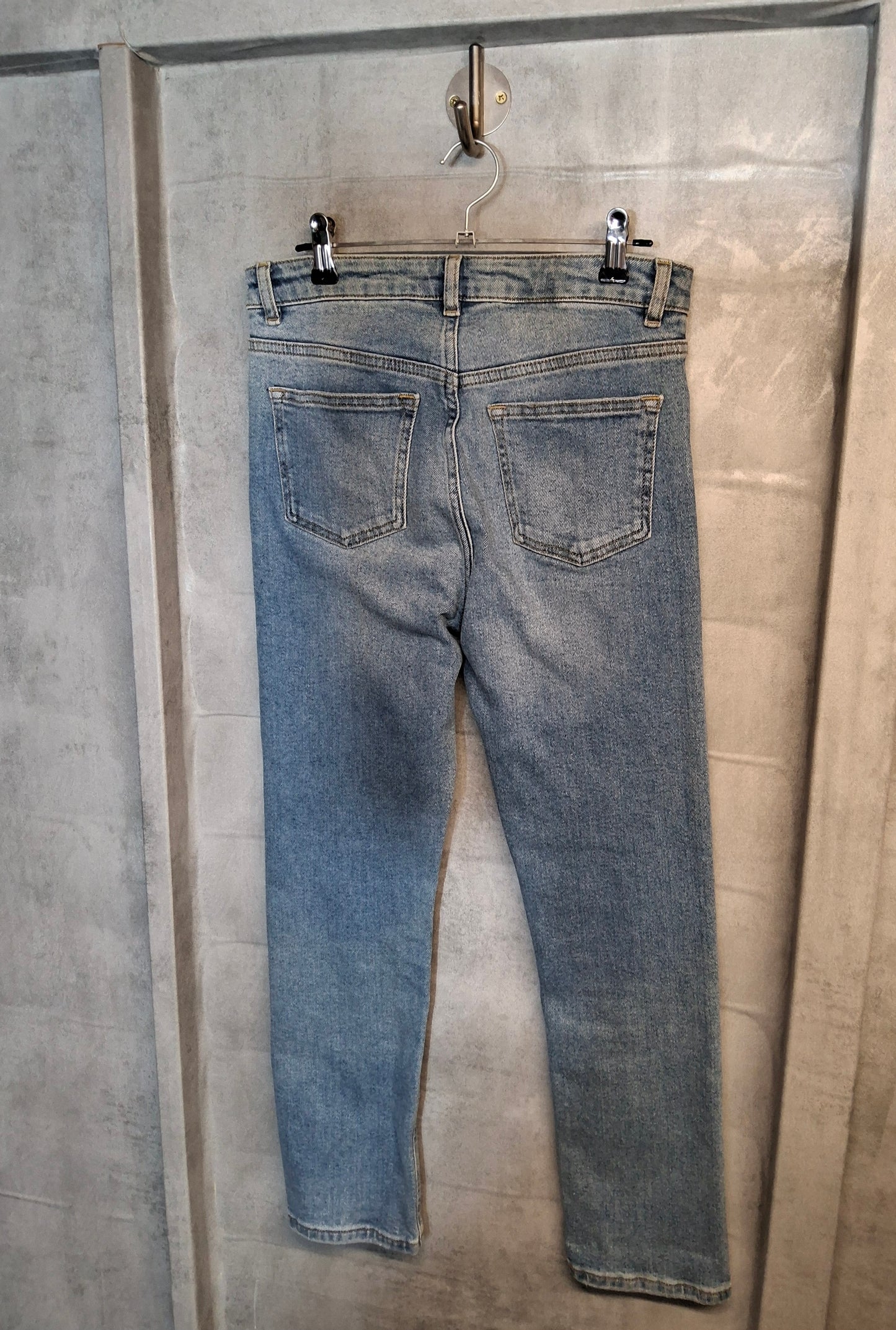 M&S Light Blue High-Waisted Straight Leg Jeans – Size 10 Regular