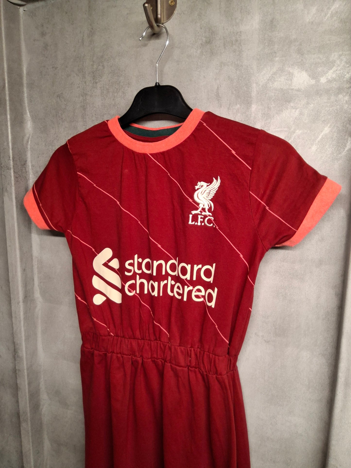 Official Liverpool FC Girls Red Cotton Dress – Age 9–10 – LFC Fanwear