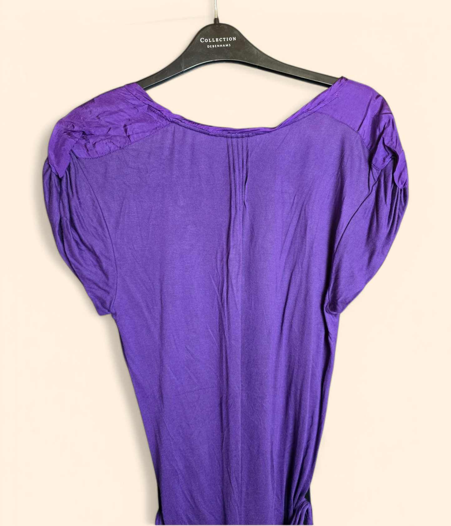 Fatface purple silk trim short sleeved t-shirt with belt size 10