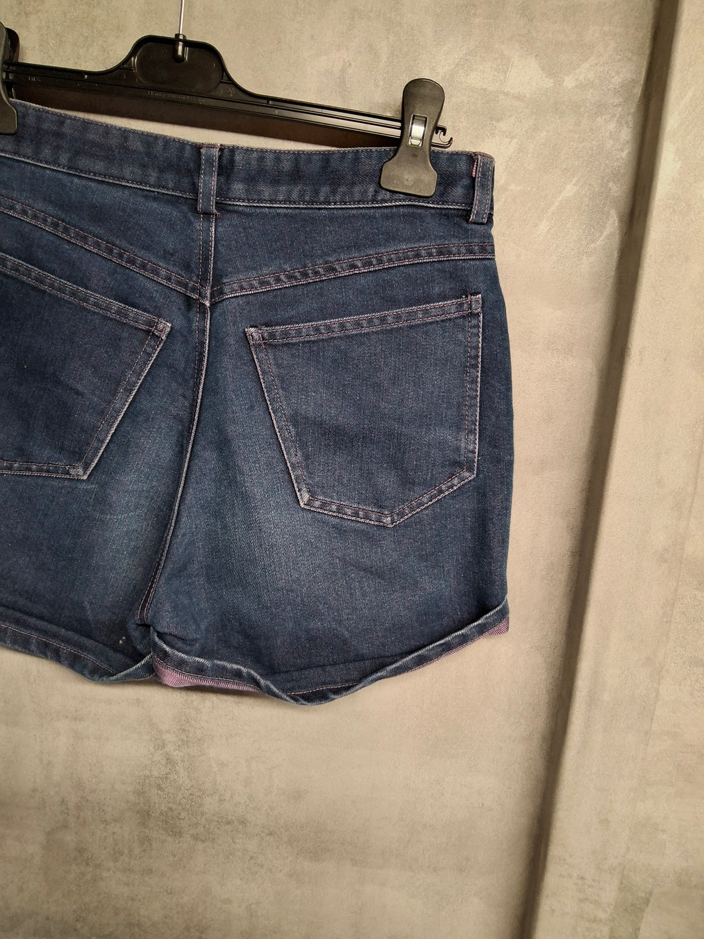 Y2k Next denim blue with purple trim high waisted shorts size 10