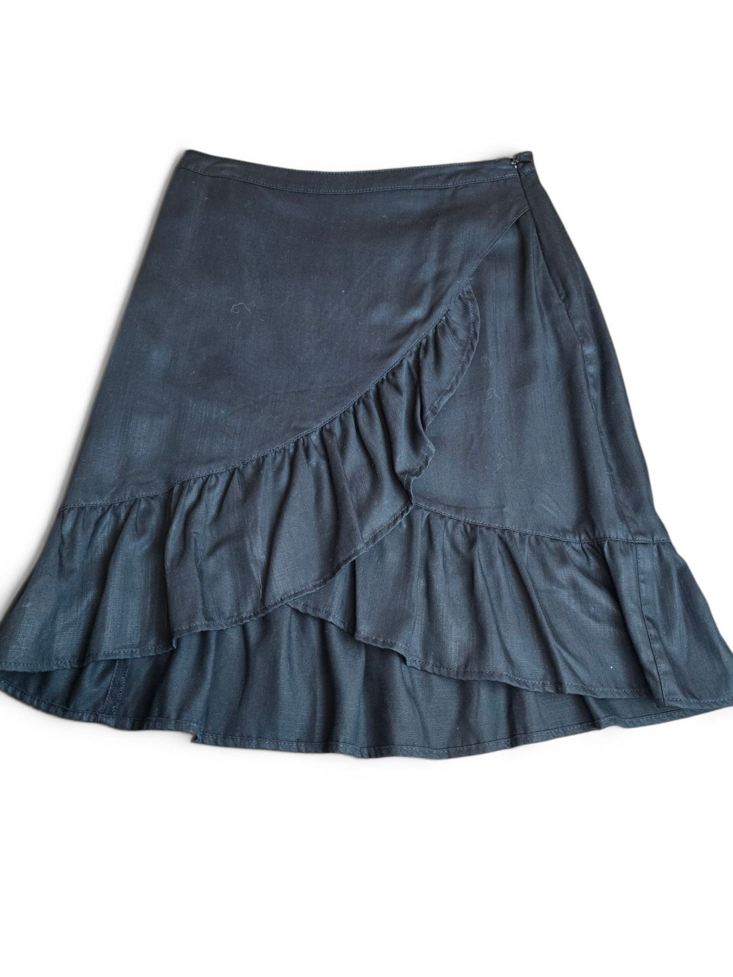 Next black frilly knee length skirt size 8