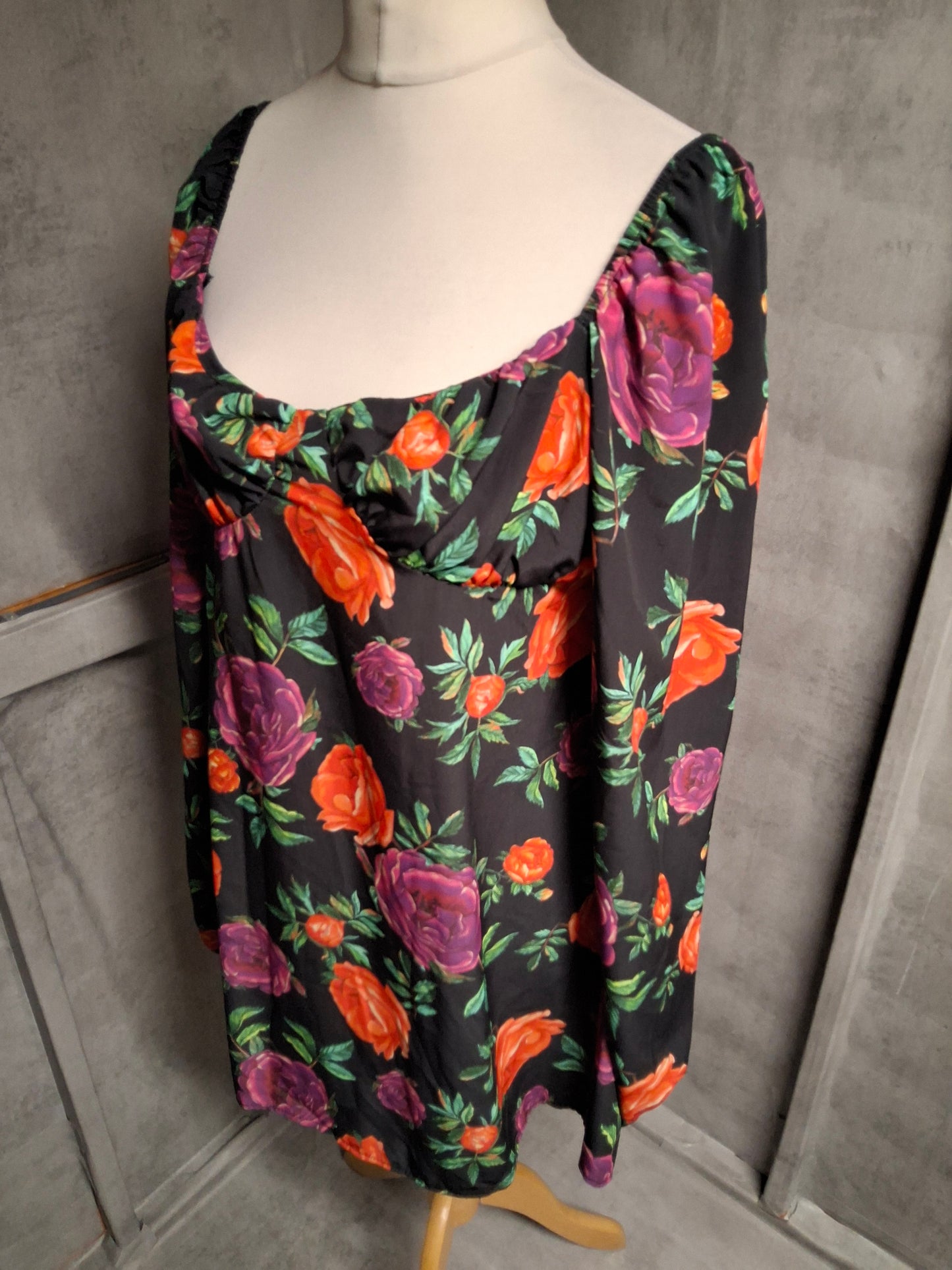 Missguided Black & Multicolour Floral Mini Dress β Size 12 β BNWT