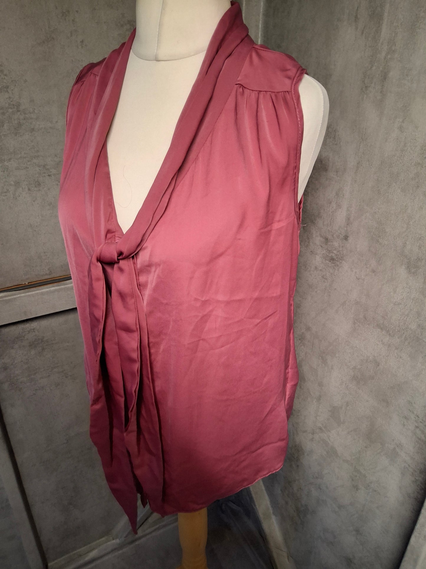 Y2K New Look Silky Deep Pink Sleeveless Top