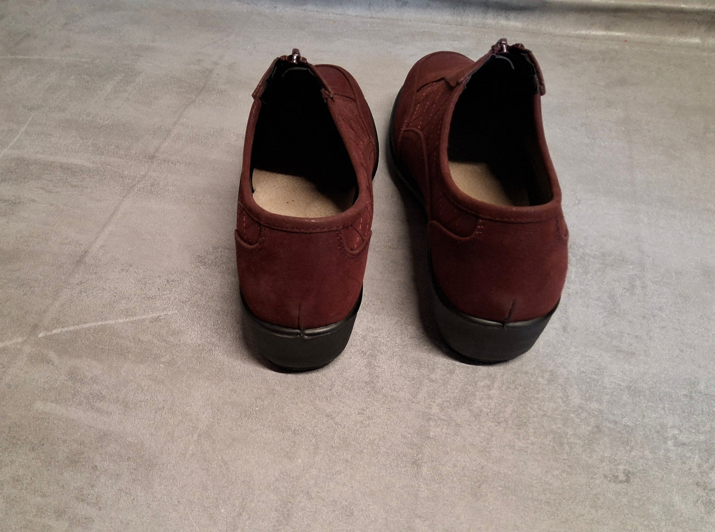 Damart Burgundy Zip-Up Wedge Comfort Shoes – Size 8