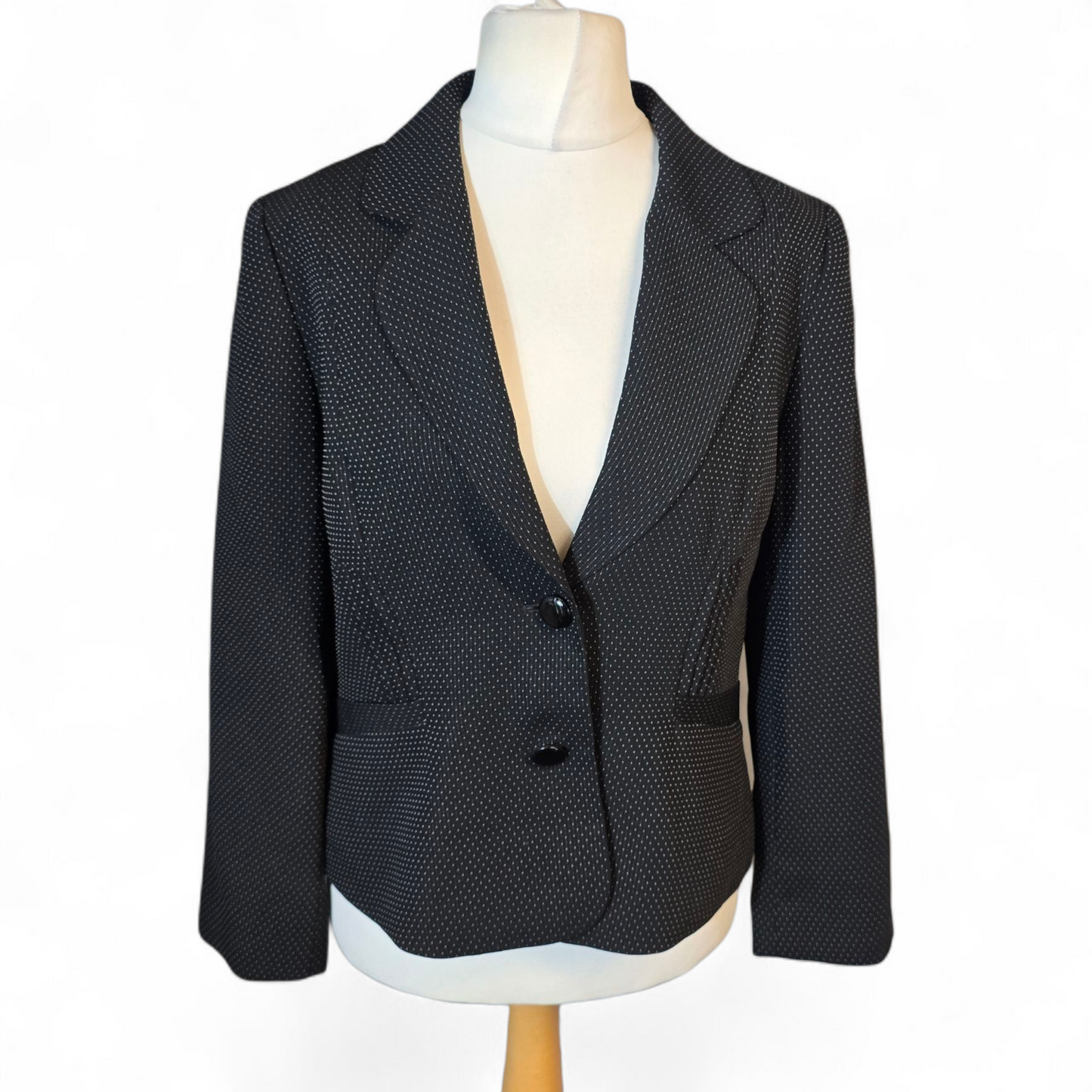 Precis Black & White Polka Dot Blazer ā Size 12 ā Tailored Fit